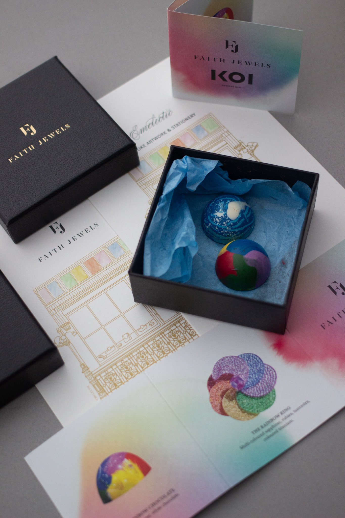 Koi dessert bar collaboration Faith Jewels custom chocolates Melbourne