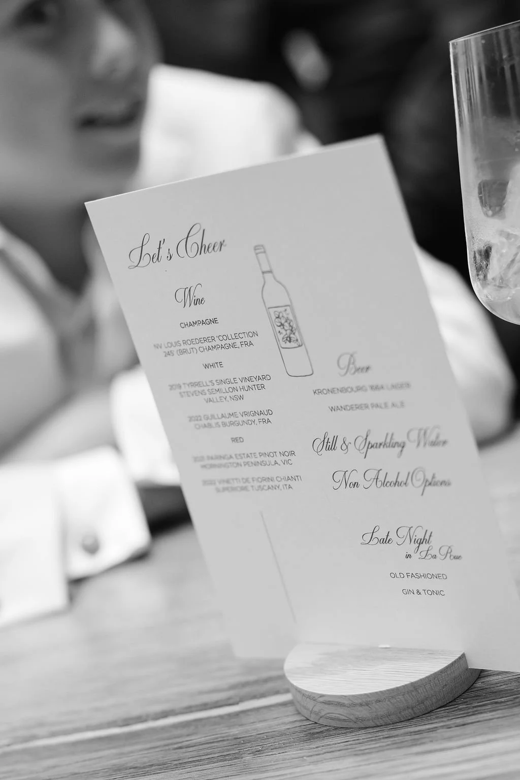 Emclectic custom drinks menu