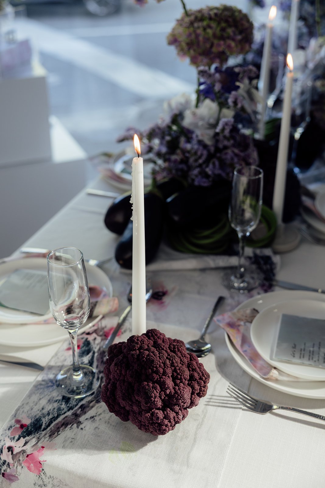 Emclectic custom table runner styled by Bow Creative