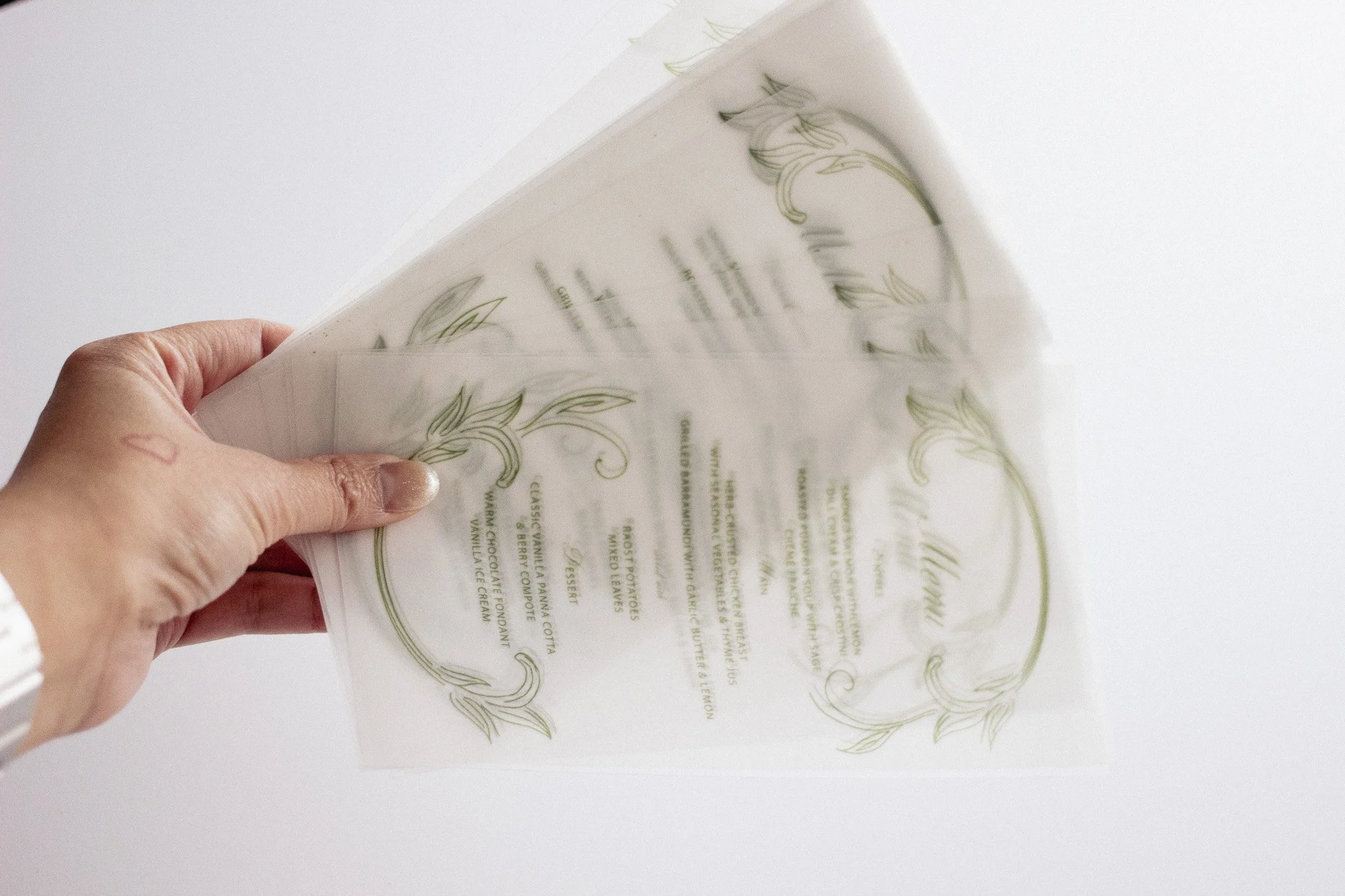 vellum transparent invitations menus