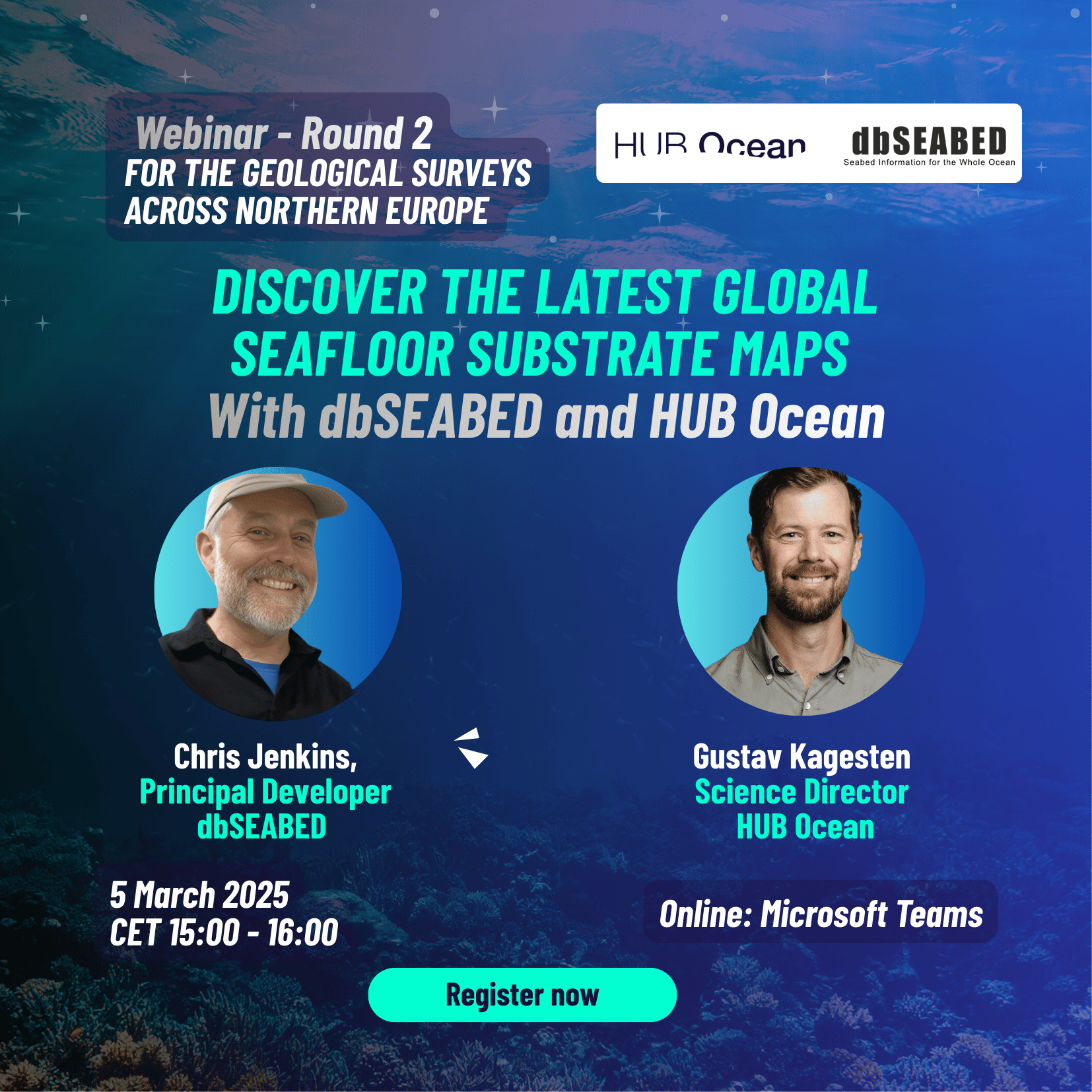 Webinar Round 2: Discover the Latest Global Seafloor Substrate Maps with dbSEABED and HUB Ocean