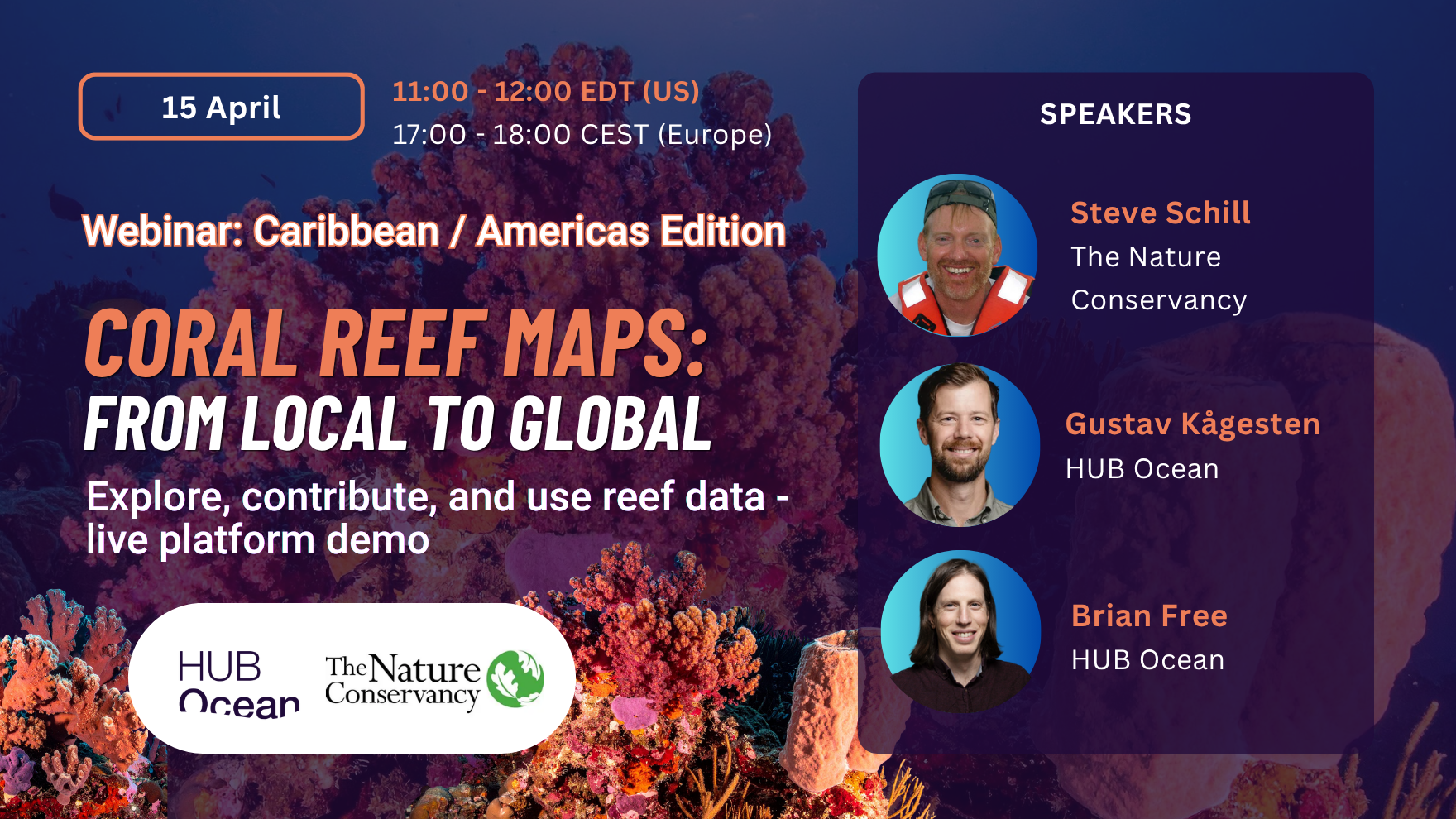 Webinar (Americas/Caribbean): Coral Reef Maps: From Local to Global | Explore, contribute, and use reef data - live platform demo