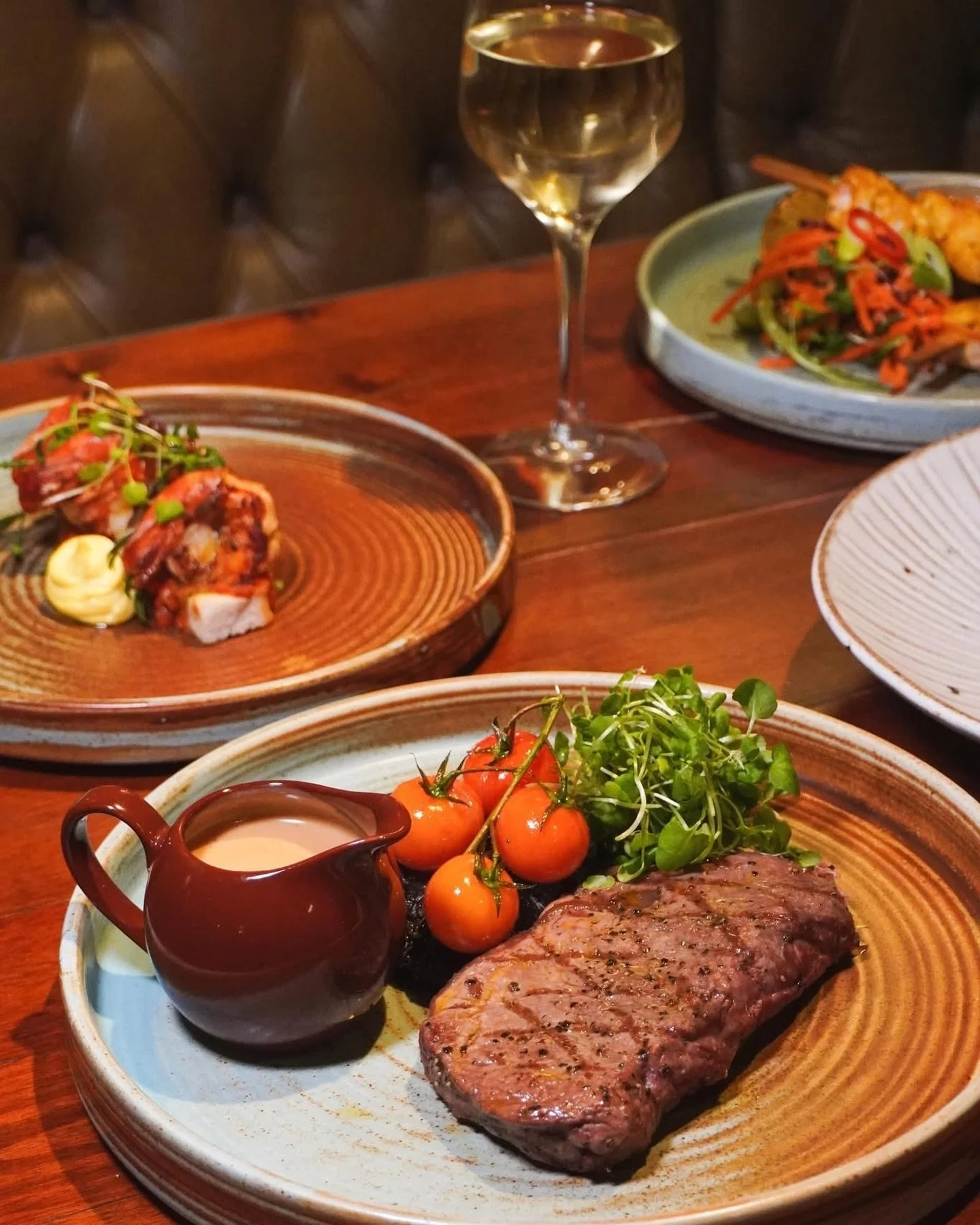 Friday Steak Night 🥩

Two steaks and a bottle of wine for &pound;50, 5pm to 9pm.

8oz ribeye or 8oz sirloin, cooked your way. Choice of peppercorn, b&eacute;arnaise or blue cheese sauce, plus two sides each 🍽️

Start the weekend the right way. Book