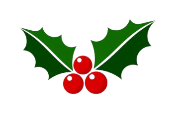 Holly leaves with three red berries.