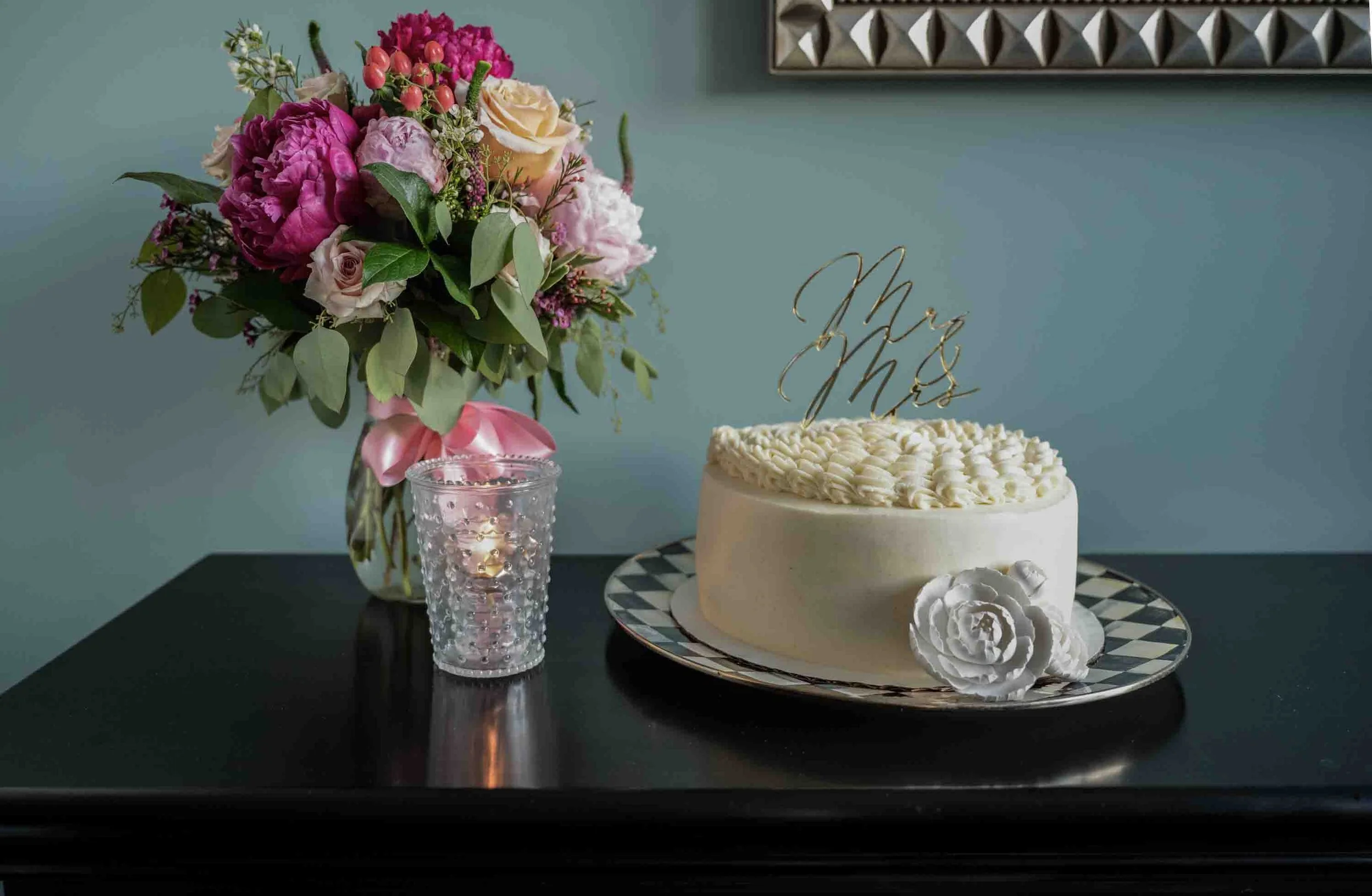 Dinner cake plus flowers.jpg