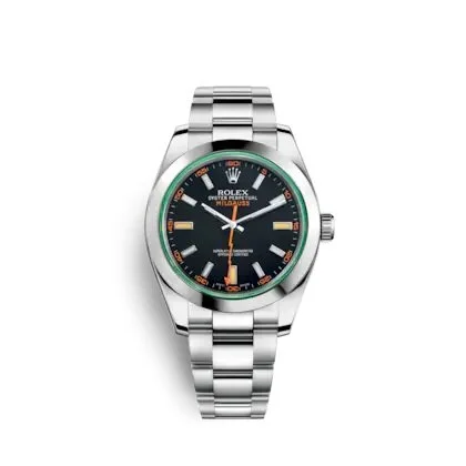 Rolex Milgauss Black Dial Green Crystal 116400