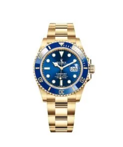 Rolex Submariner Yellow Gold Blue Bezel Blue Dial 126618