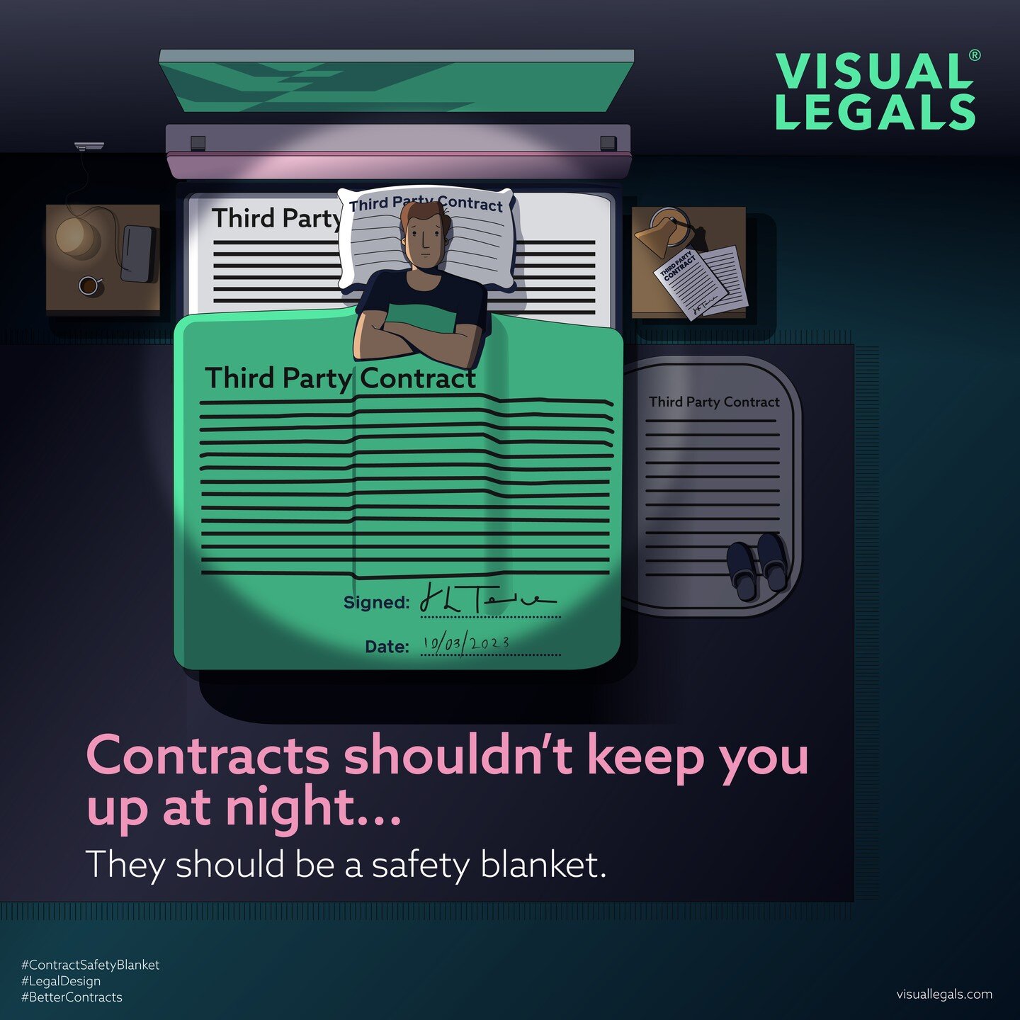 Contracts shouldn't keep you up at night... 
They should be a safety blanket.

#ContractSafetyBlanket
#LegalDesign
#BetterContracts
