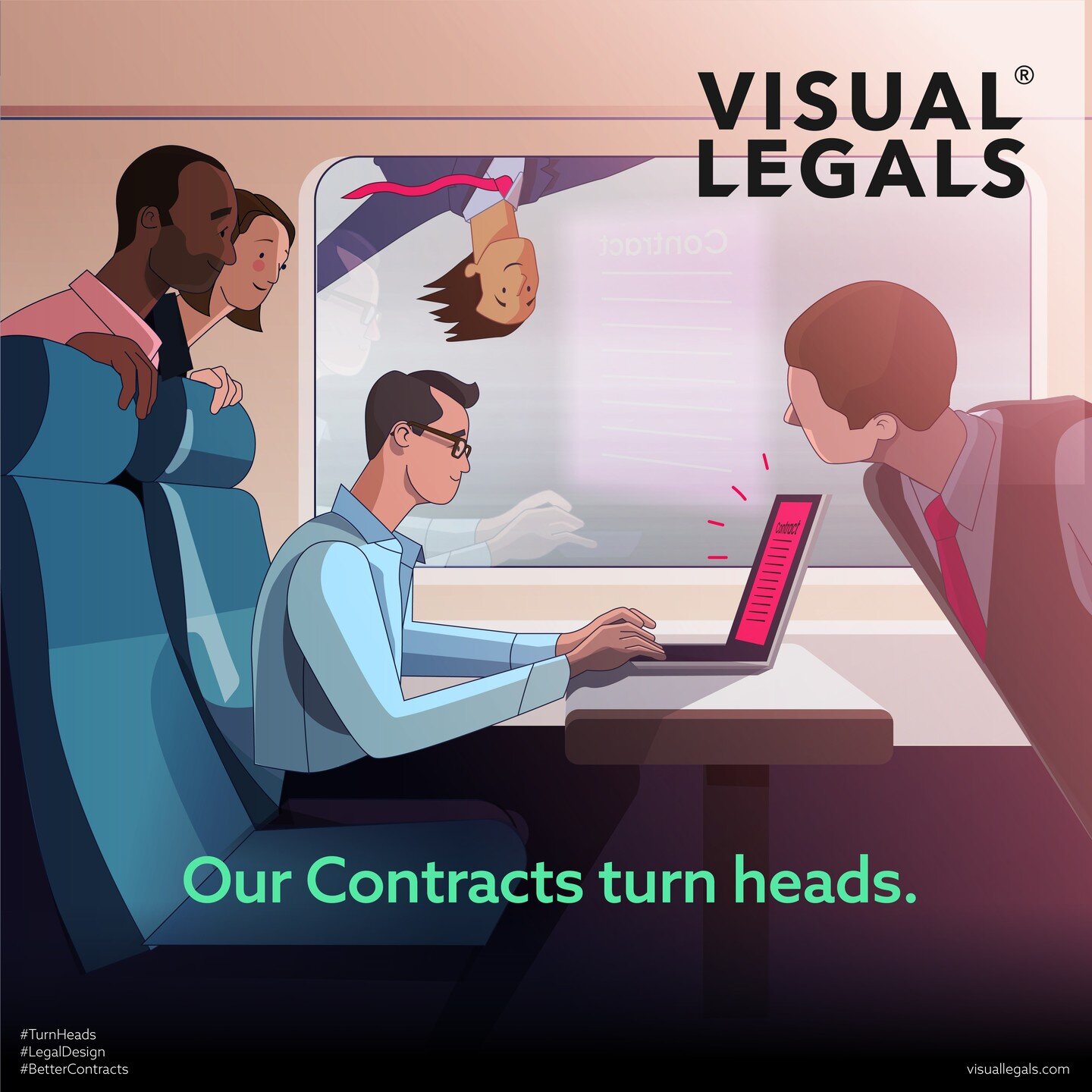Our Contracts turn heads.

#TurnHeads
#LegalDesign
#BetterContracts