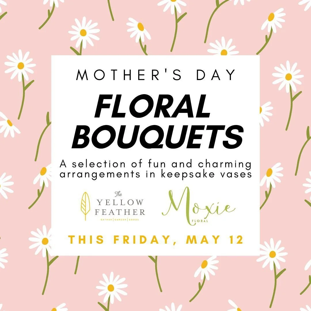 Beautiful hand crafted floral arrangements will be in store starting this Friday! It&rsquo;s a gift any mother would LOVE. 💕🌿
We are open 
Tue-Fri 10 am-5:30 pm 
Sat 10 am - 4 pm