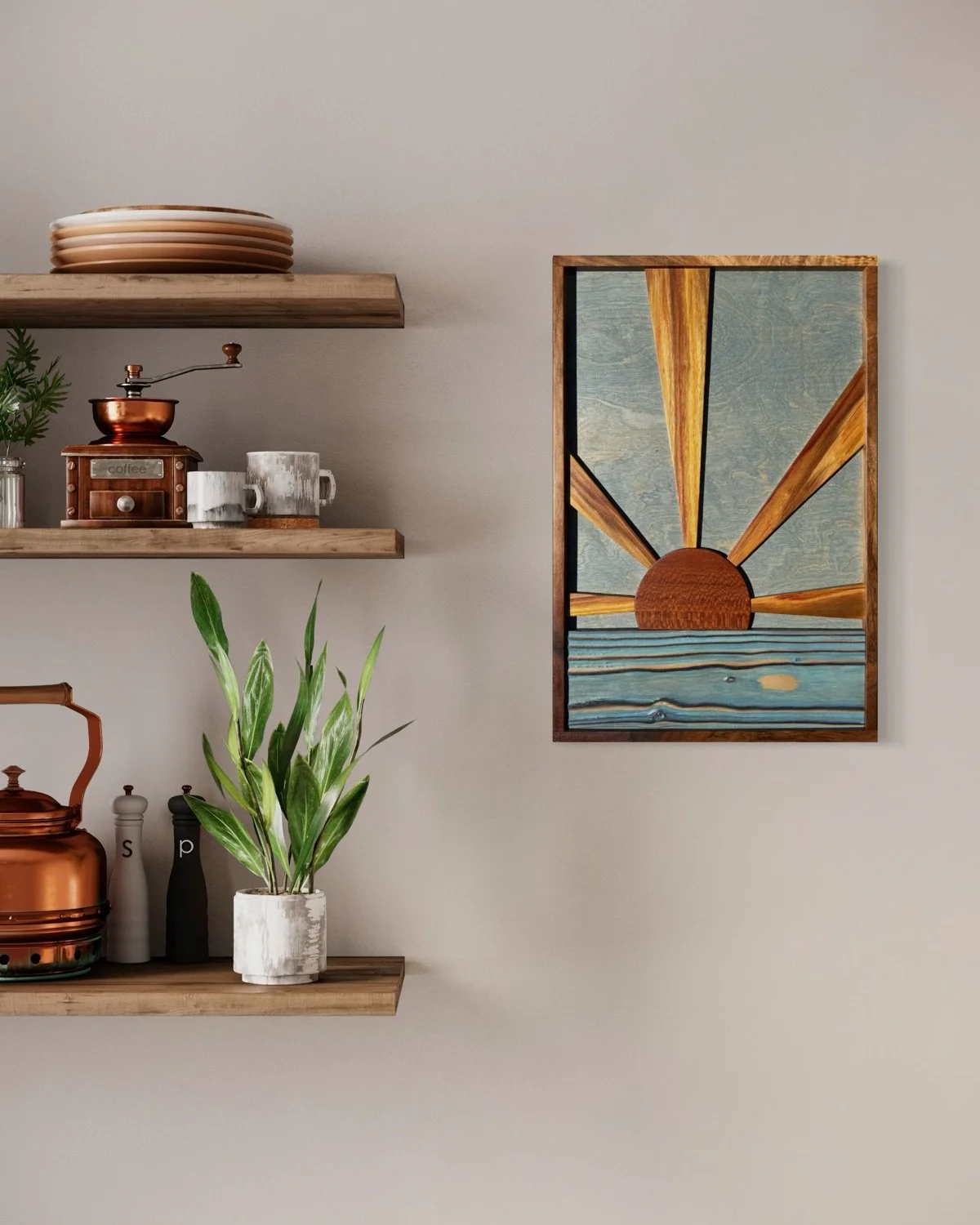 Canarywood and Lacewood Exotic Wood Sun