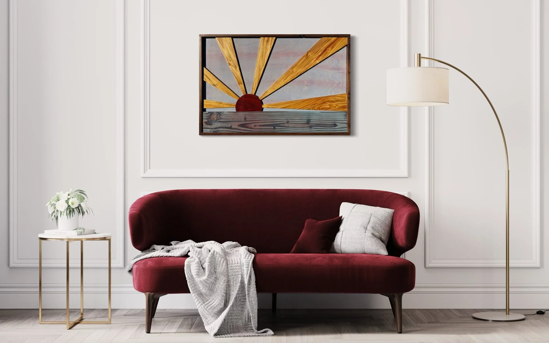 Large Canarywood and Padouk Exotic Wood Sun