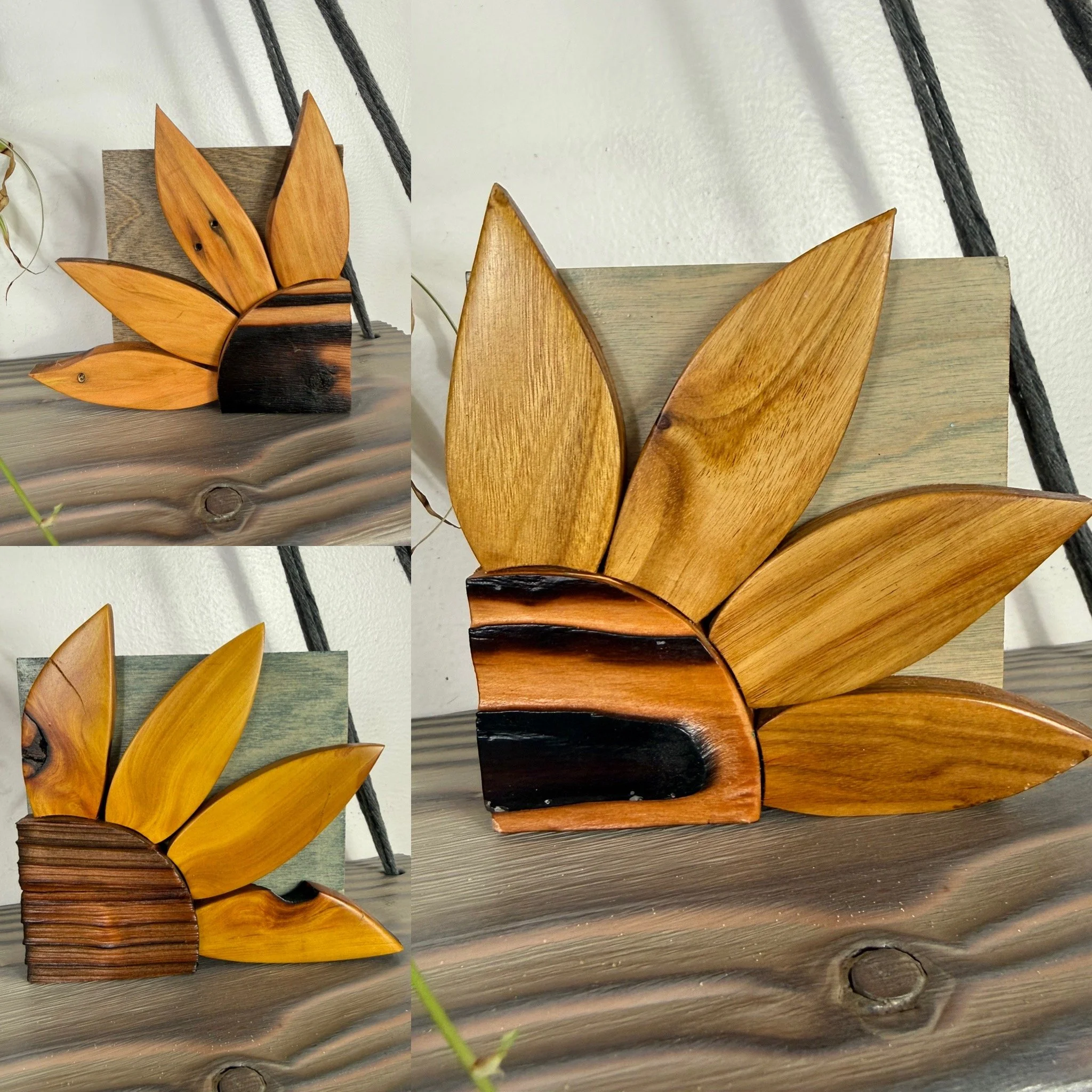 Bitty Exotic Wood Sunflowers