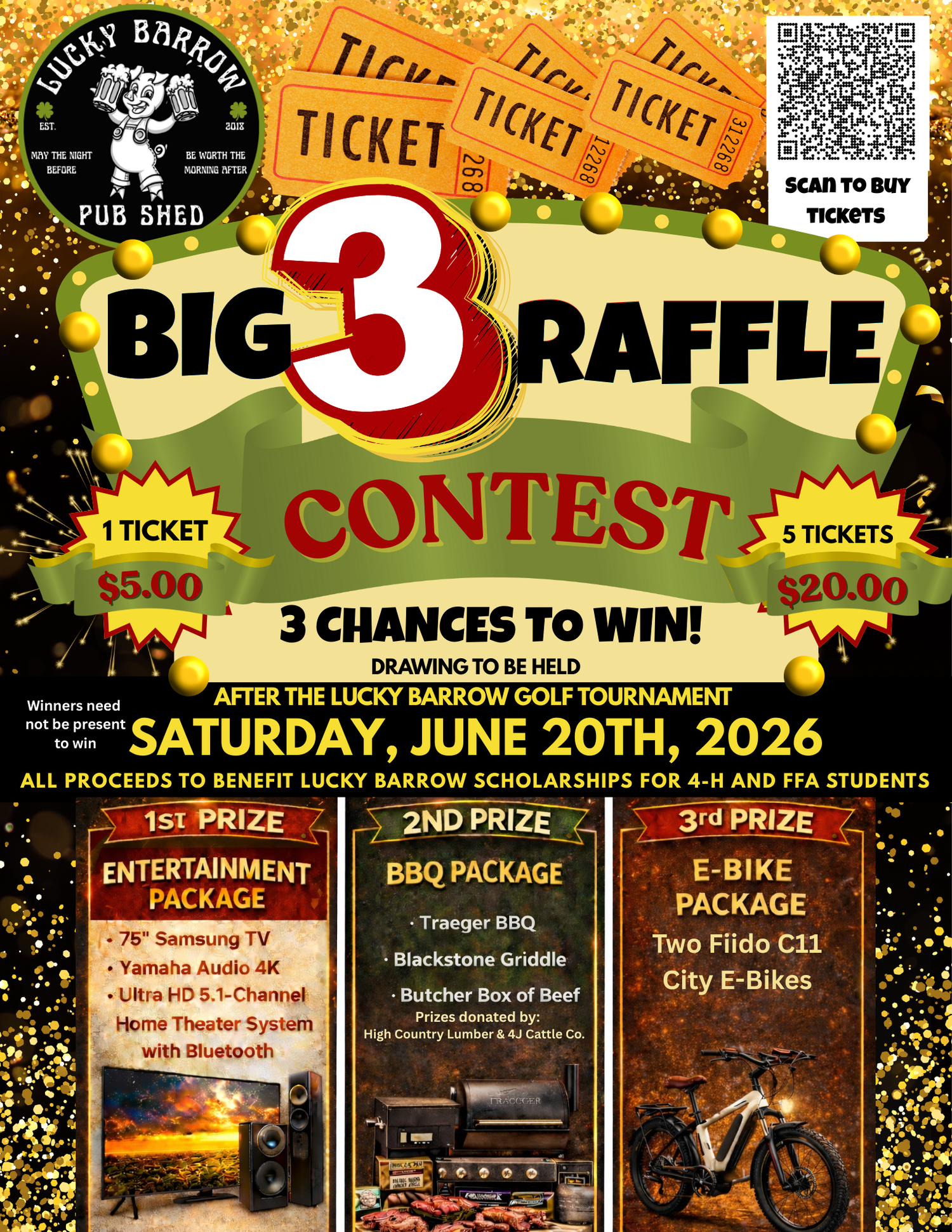 Big 3 Raffle — The Lucky Barrow Pub Shed