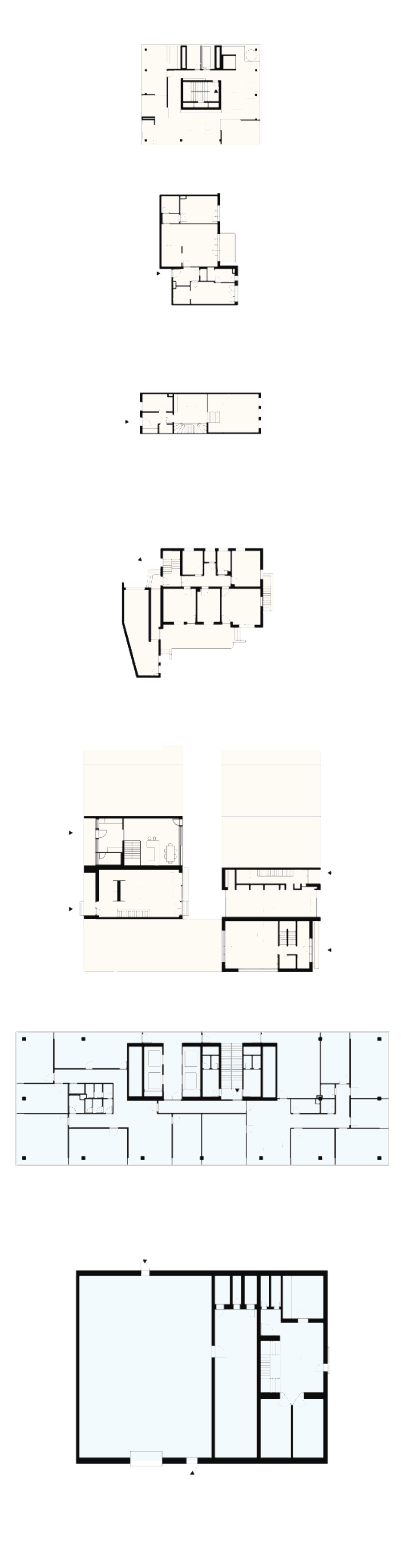 building types from commercial large, low buildings to penthouse apartment at the dense urban centre