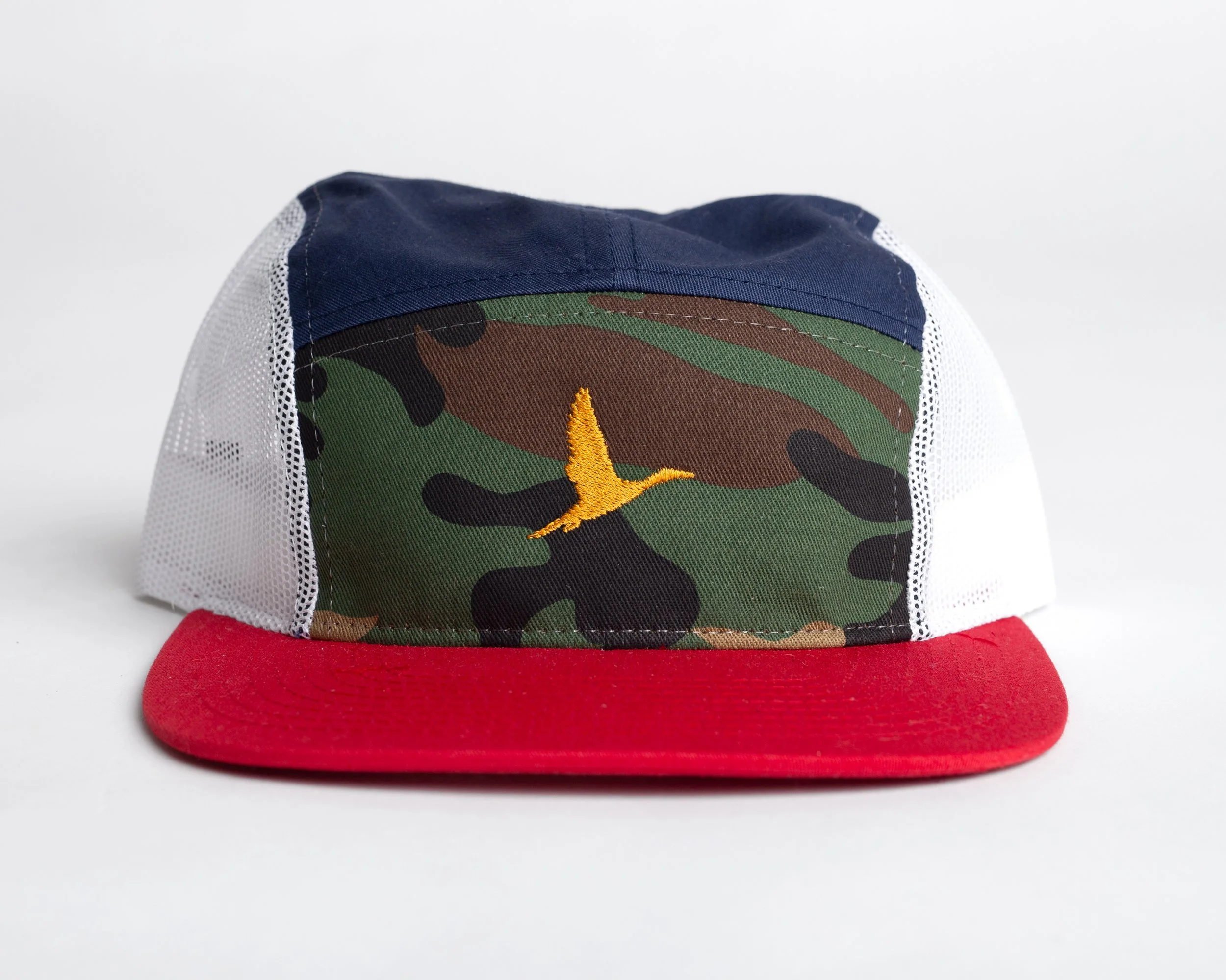 Color Block 5 Panel - Camo/Navy/White/Red
