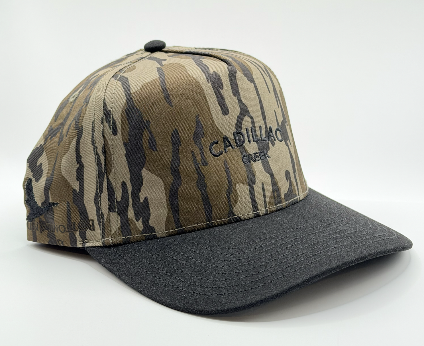 Cadillac Creek Field Cap – Camo/Black Suede