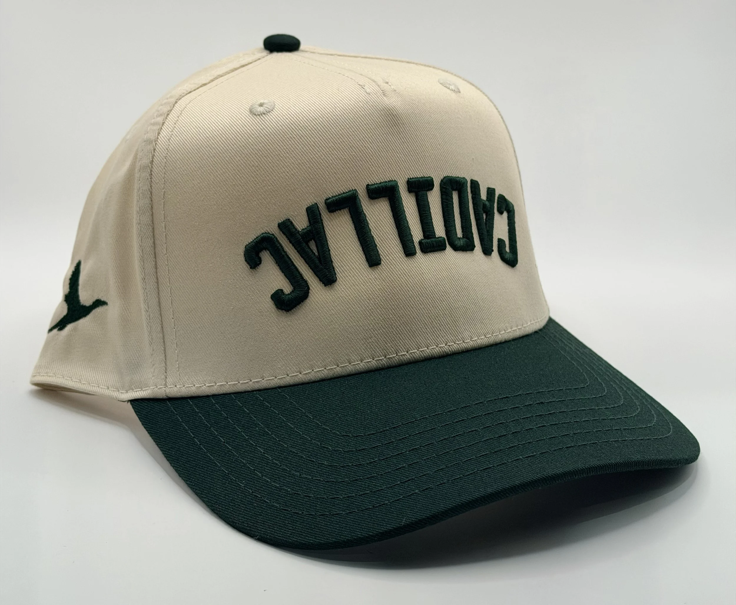 Cadillac Reverse Script Cap – Natural/Green