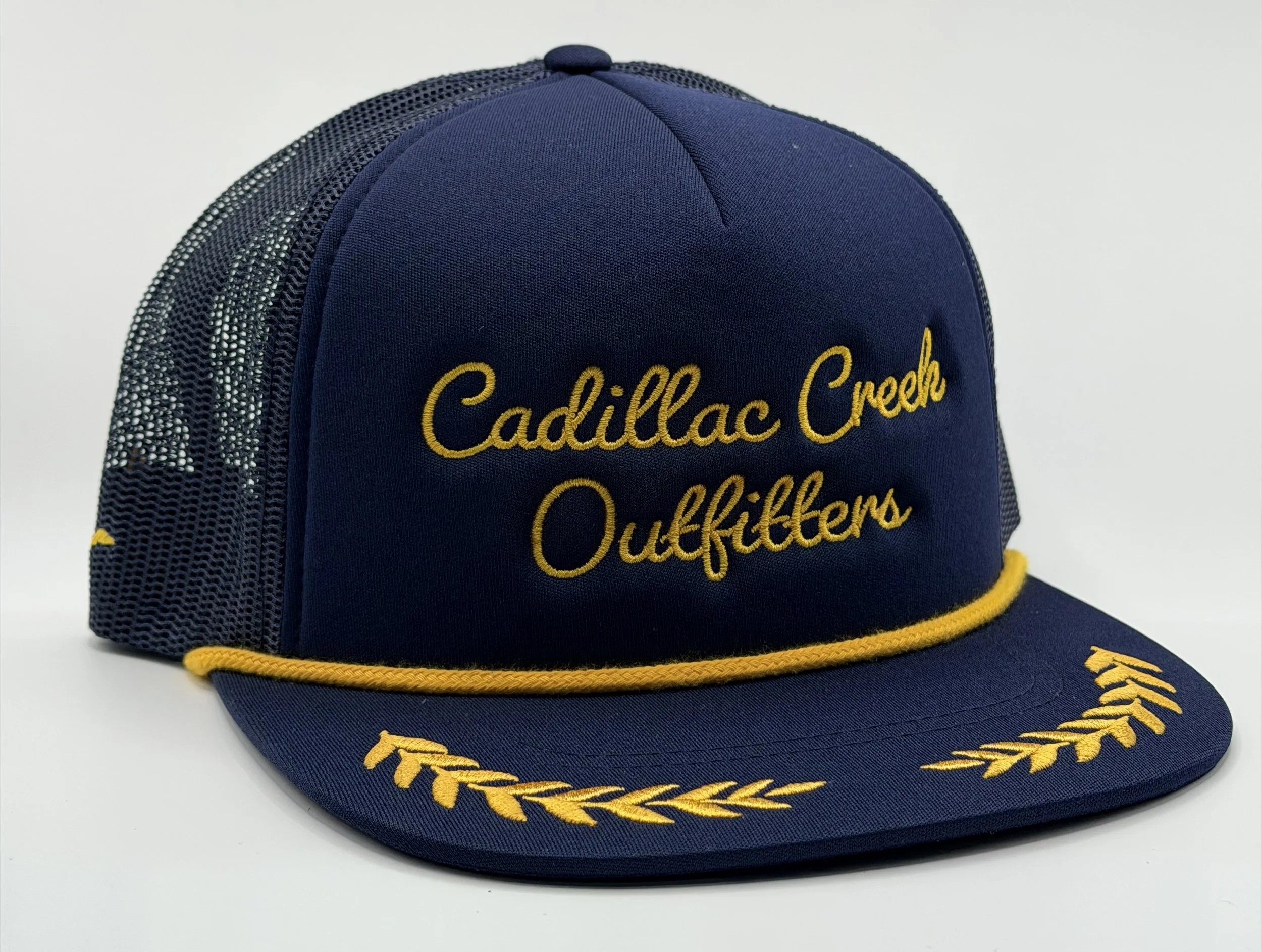 Cadillac Script Foam Rope Cap - Navy/Gold