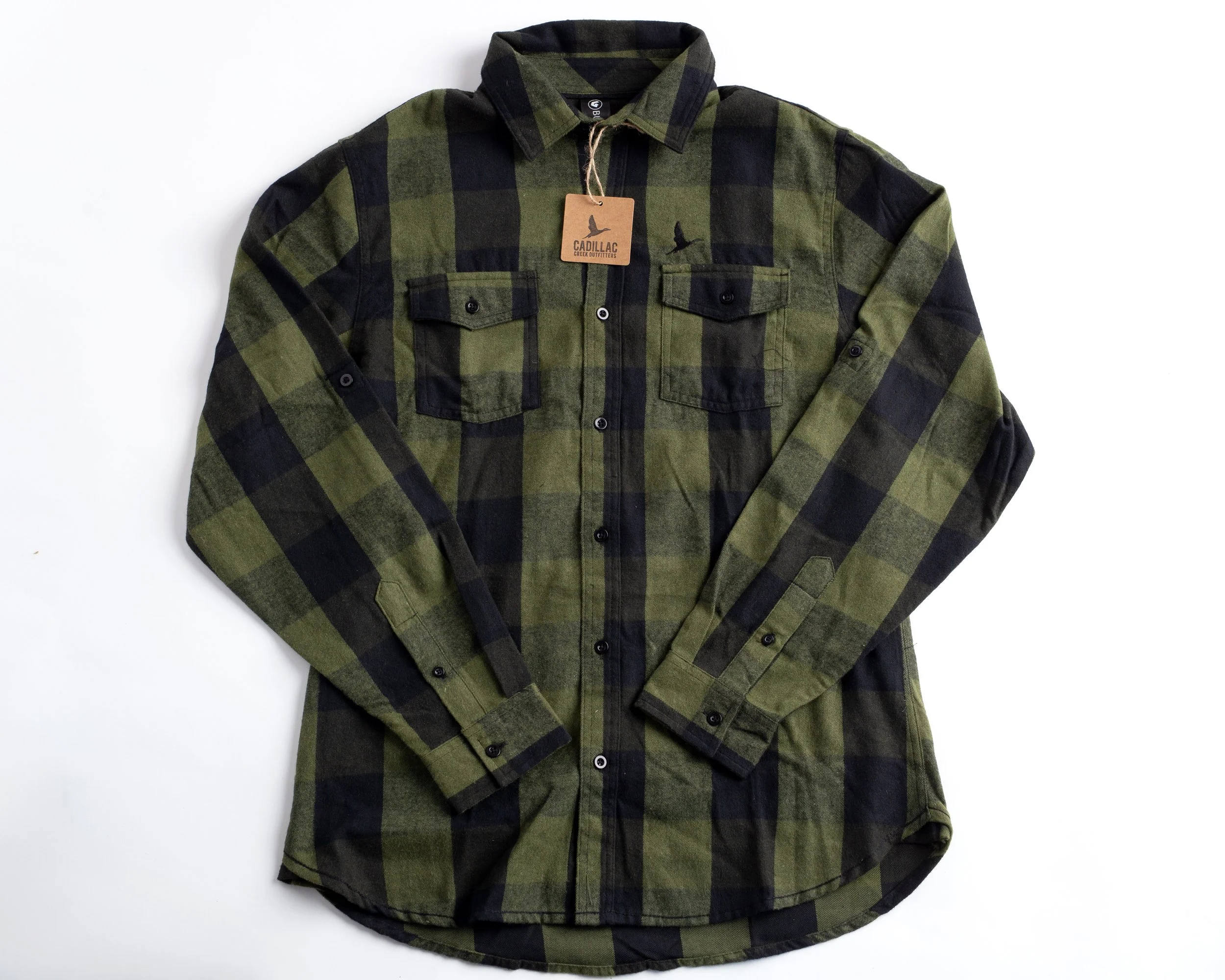 Flannel Camp Shirt - Olive/Black