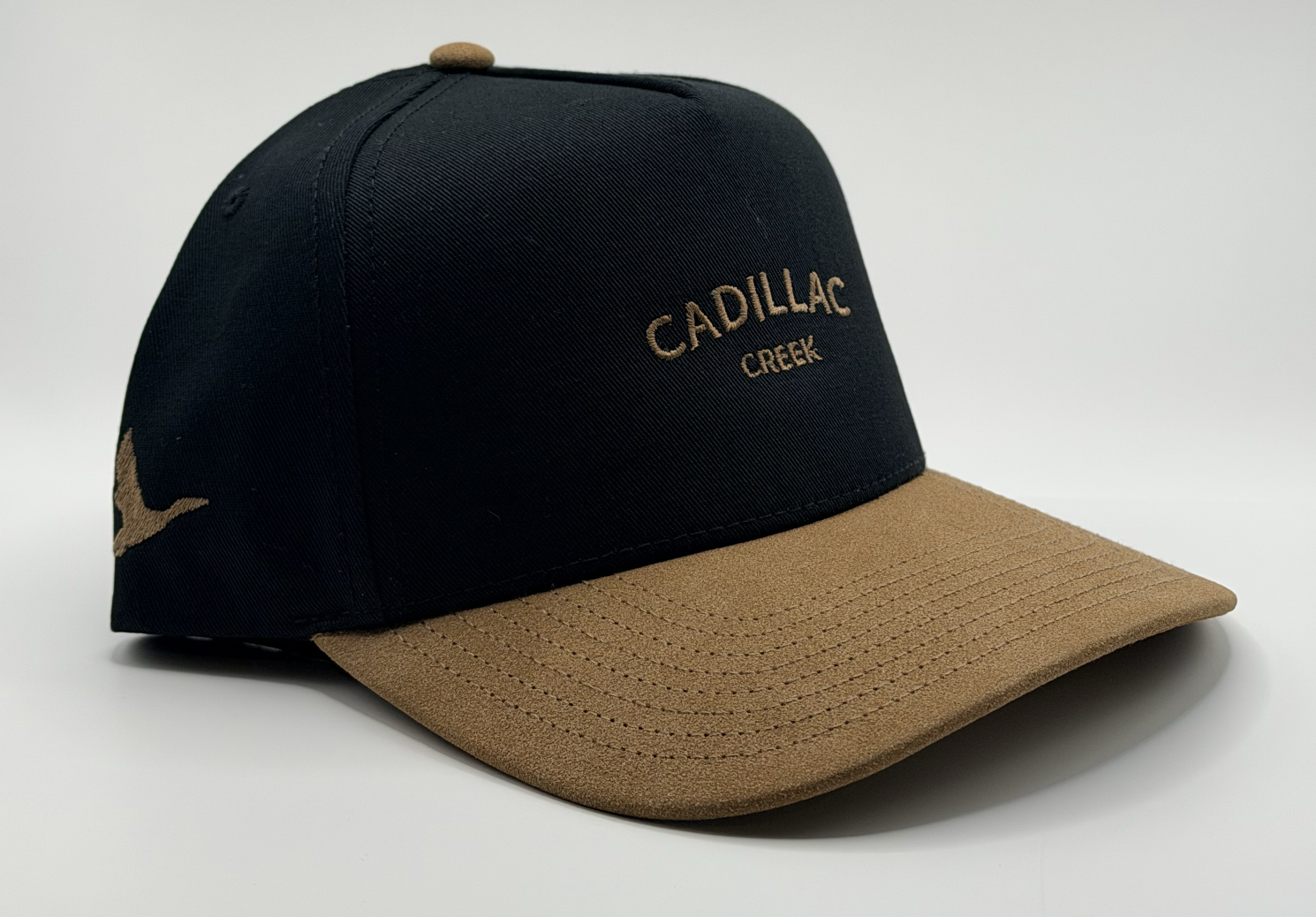 Cadillac Creek Field Cap – Black/Brown Suede