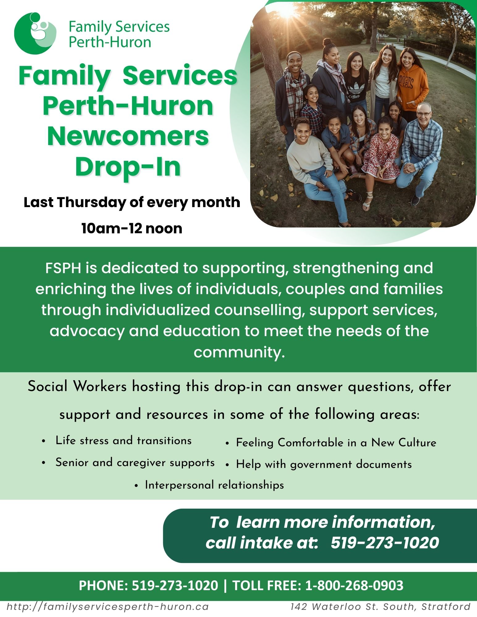 Family Services Perth-Huron Newcomers Drop In