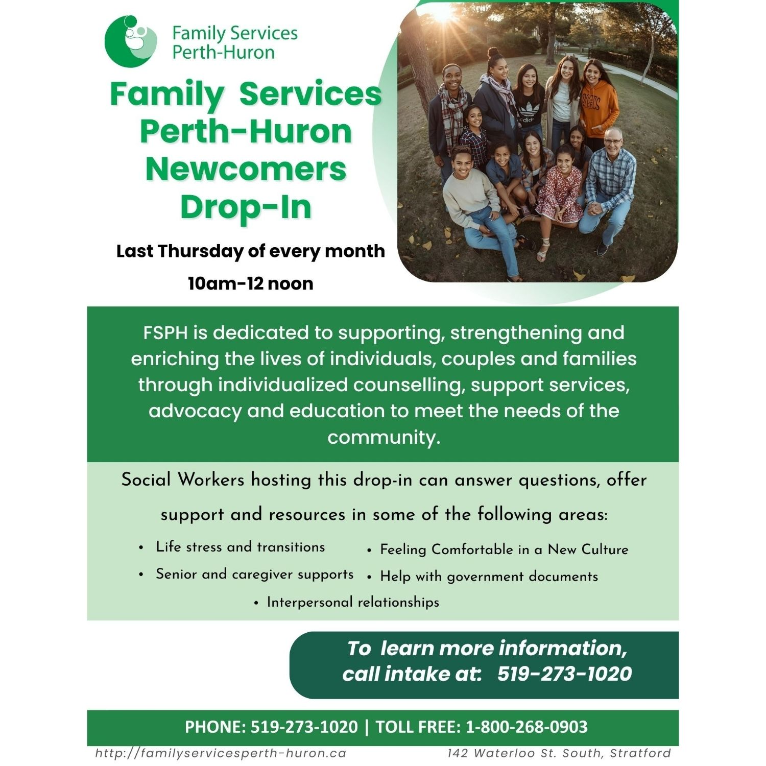 Family Services Perth-Huron Newcomers Drop In