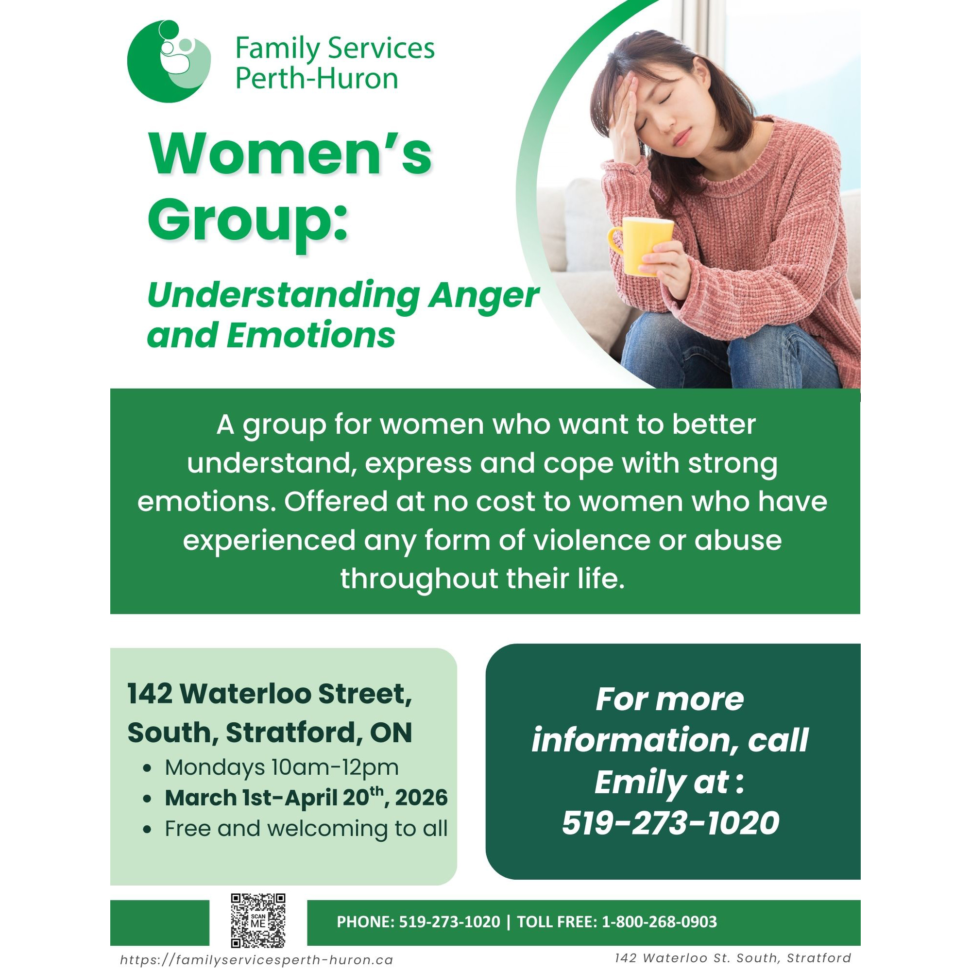 Family Services Perth-Huron- Women's Group: Understanding Anger and Emotions