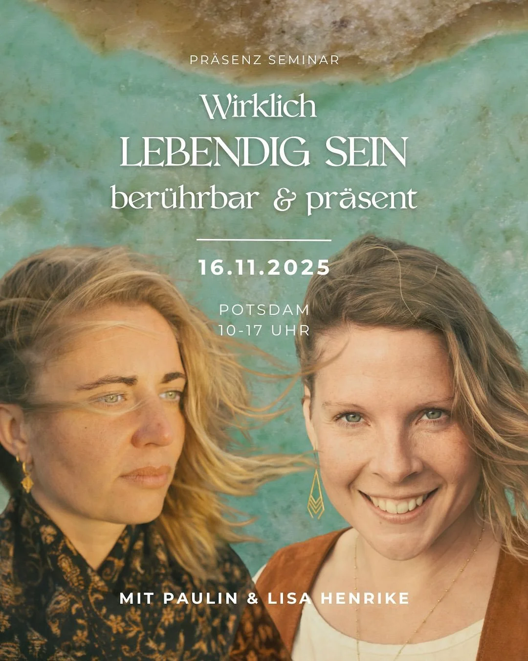 Seminar WIRKLICH LEBENDIG SEIN &ndash; ber&uuml;hrbar und pr&auml;sent am 16.11. in Potsdam 💫

Dieses Seminar ist eine Einladung, dich wieder zutiefst lebendig zu sp&uuml;ren &ndash; verbunden mit der heilsamen Kraft deines Herzens, deiner Essenz un