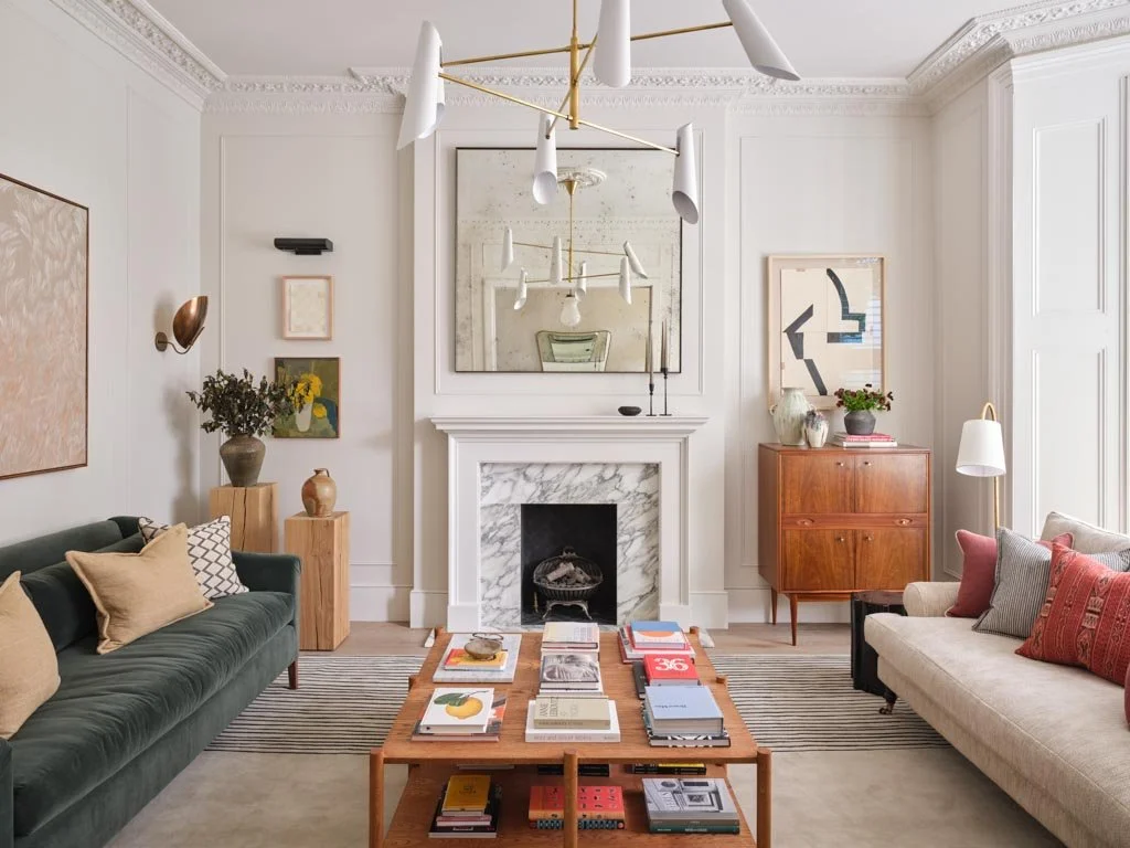 Refined London interior with architectural detailing and curated artwork