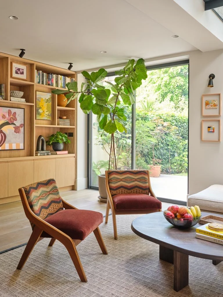 Calm residential living room with natural light and tailored upholstery