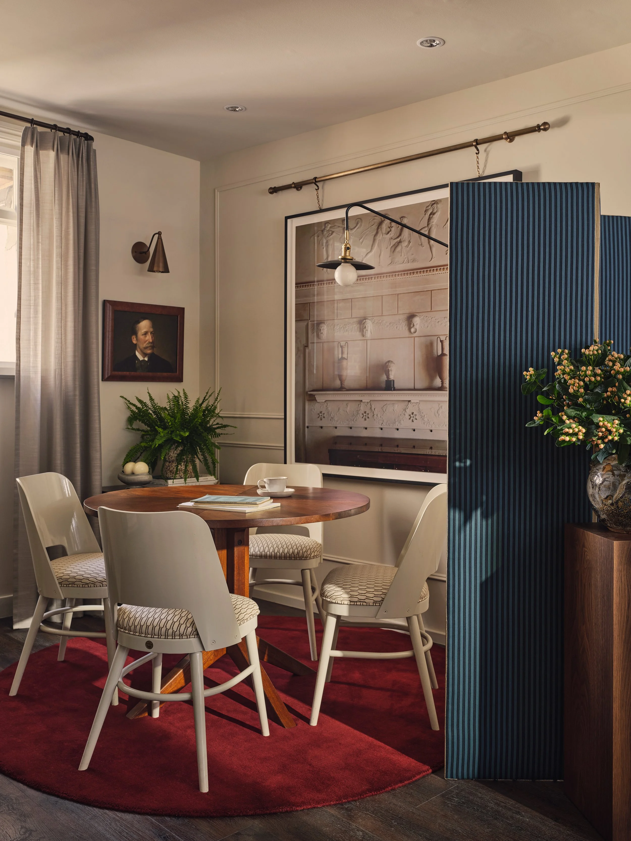 Layered textures, curated artwork, and bespoke cabinetry in residential-inspired interior
Interior design London
Interior Design UK
Top 100
Top 101
Residential interior designers
Best interior designers in London
Primeresi 
House and Garden 
Elle Dec