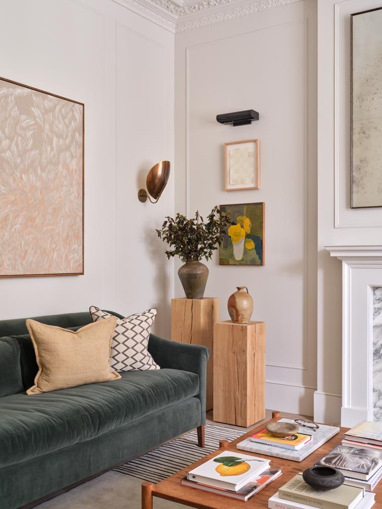 Calm residential living room with natural light and tailored upholstery
