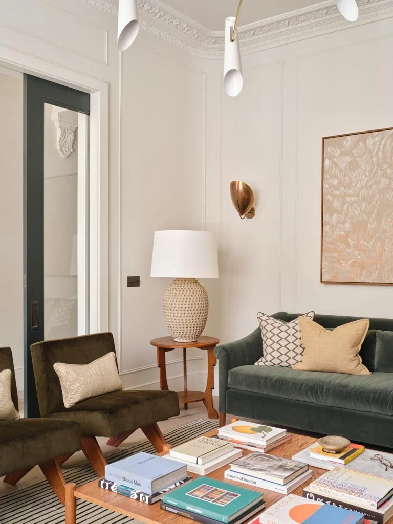 Refined residential interior with layered textures and natural light