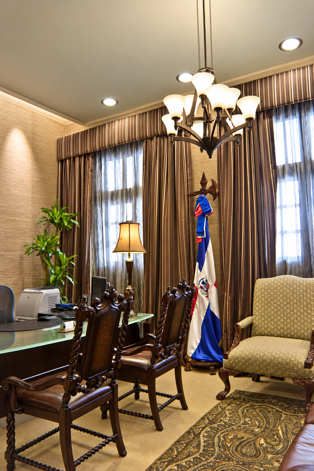 Despacho de SEEPID con bandera dominicana, Palacio Nacional, 2009.
