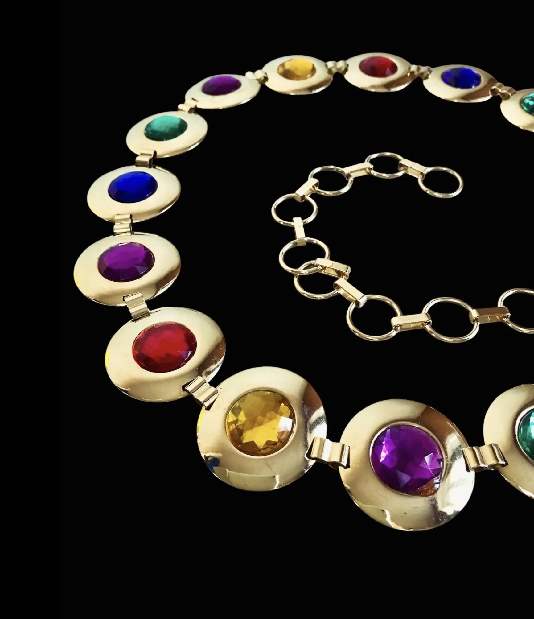 1980s Rainbow Diamanté Belt