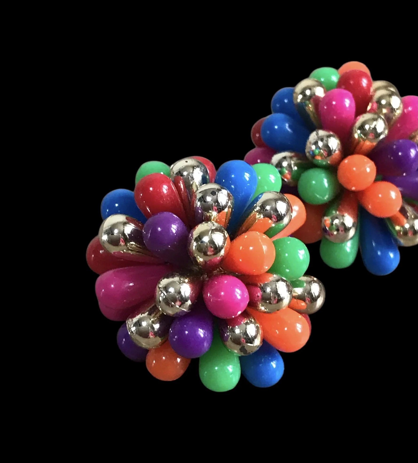 Rainbow Domed Beaded Earrings 🌈