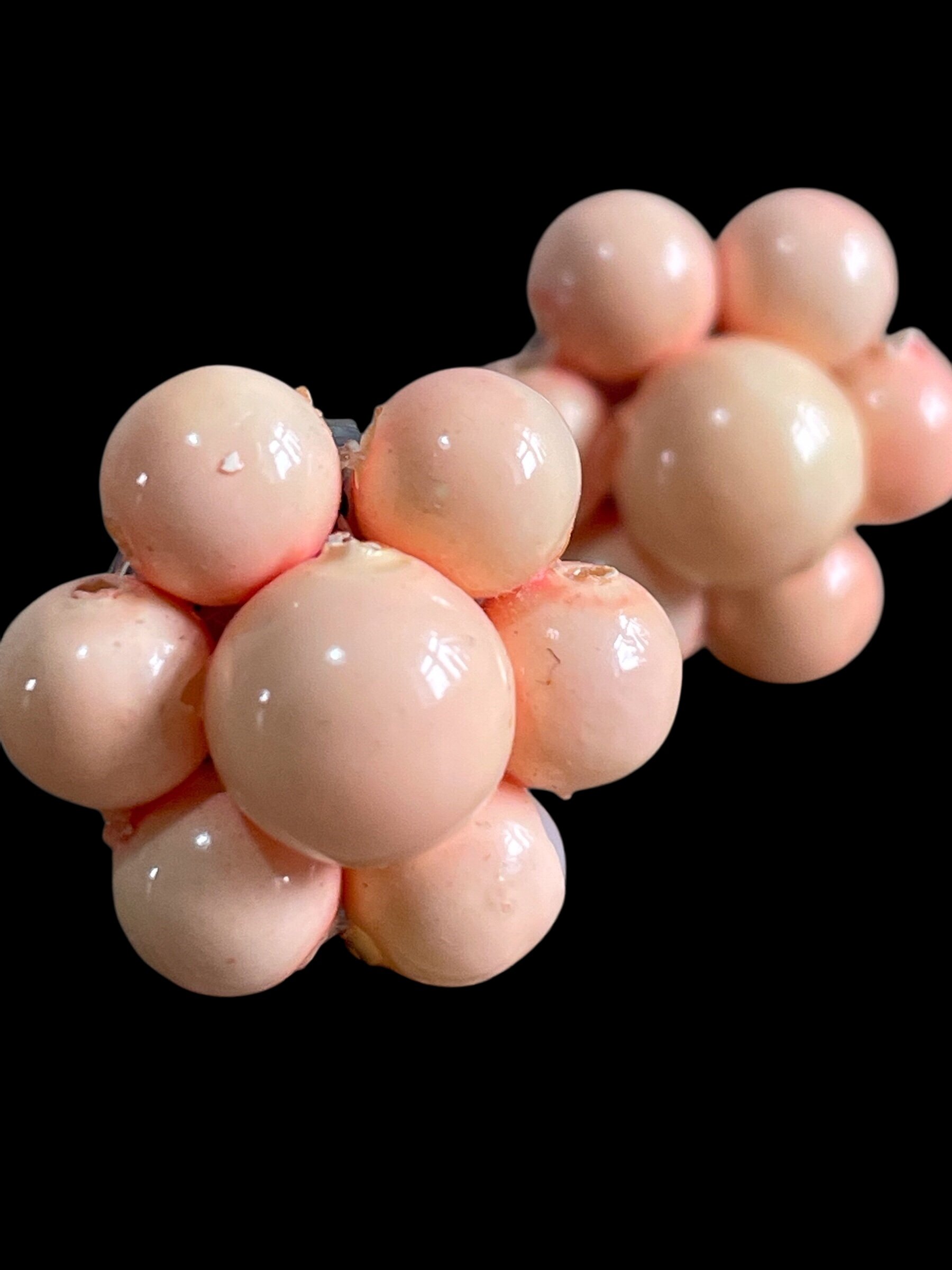 1950s Vintage Peach Bead Earrings