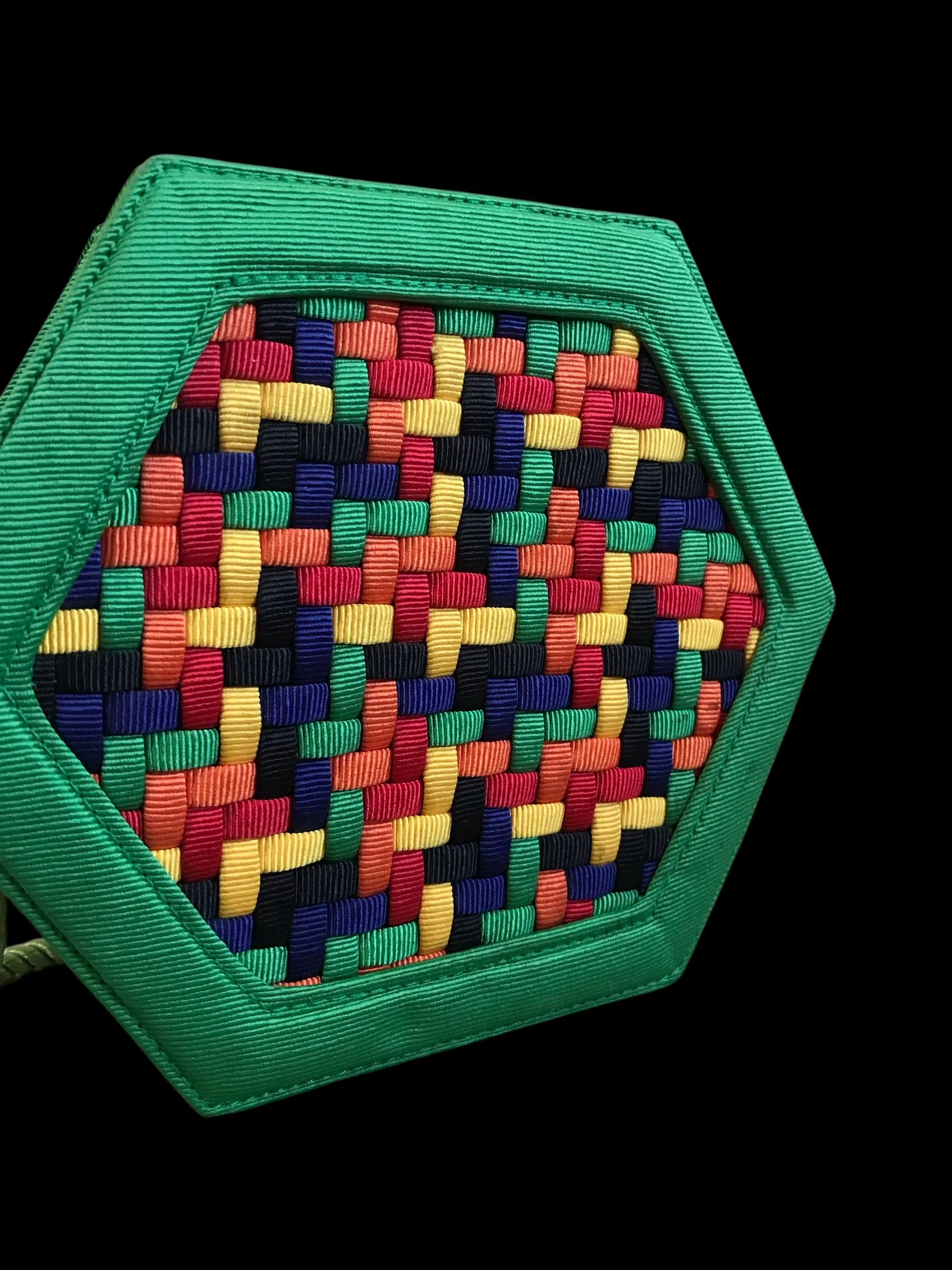 Hexagon Rainbow Woven Shoulder Bag 🌈