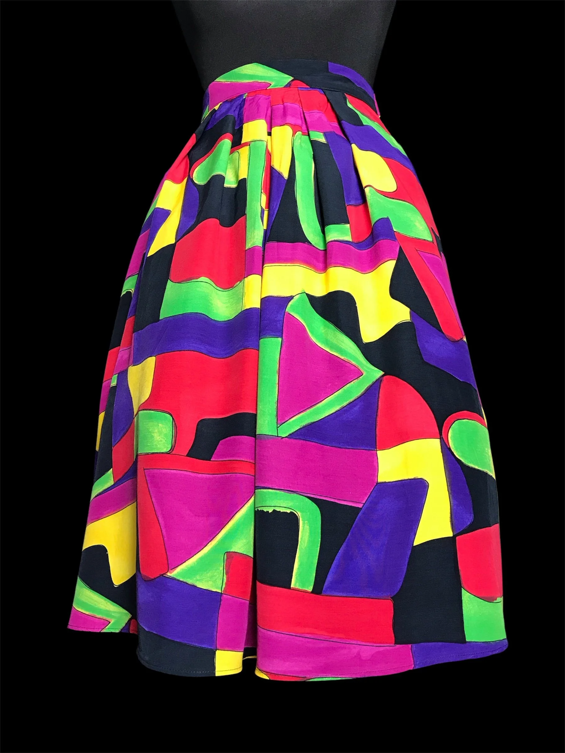 St. Michael Rainbow Geometric Colour Blocks Skirt