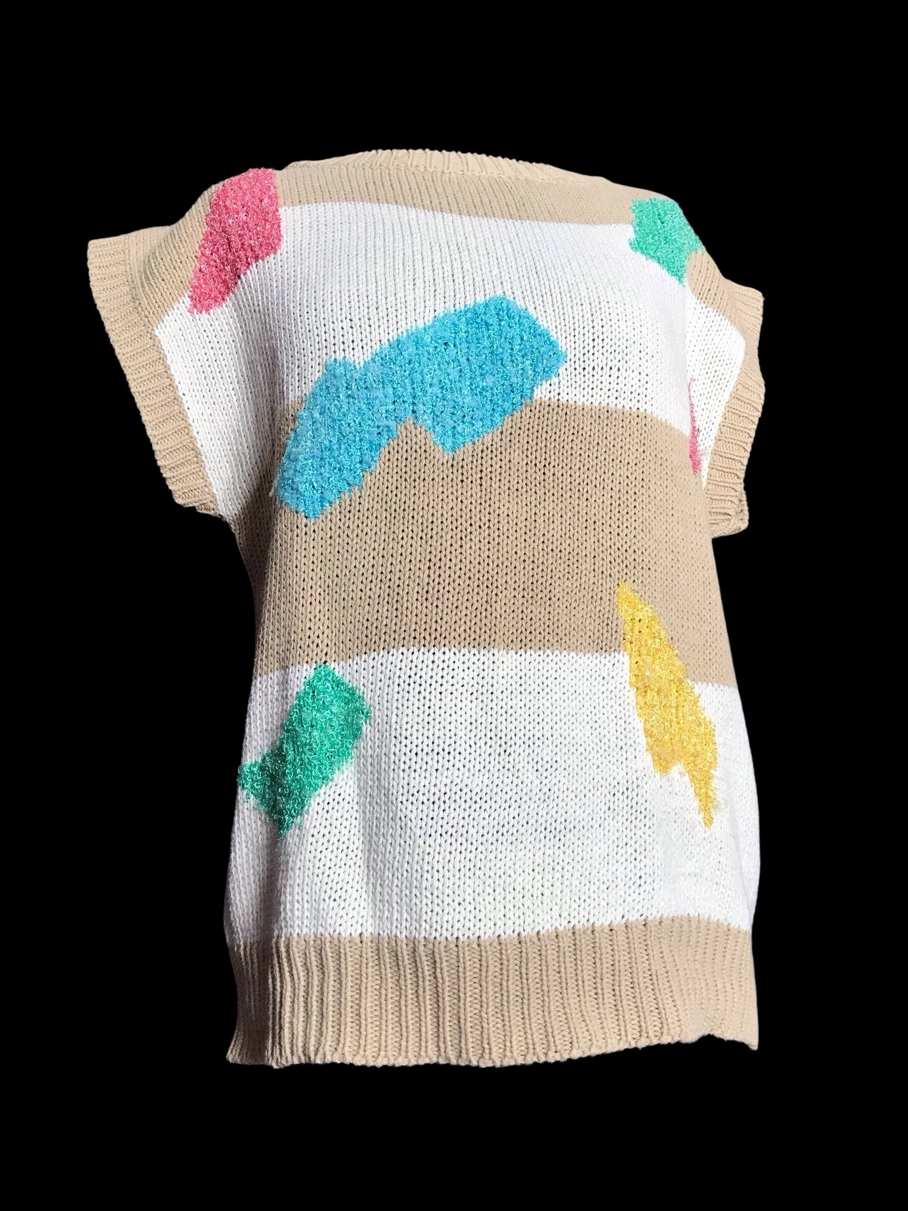 1980s Colourful Knit Top 💙💛💖💚