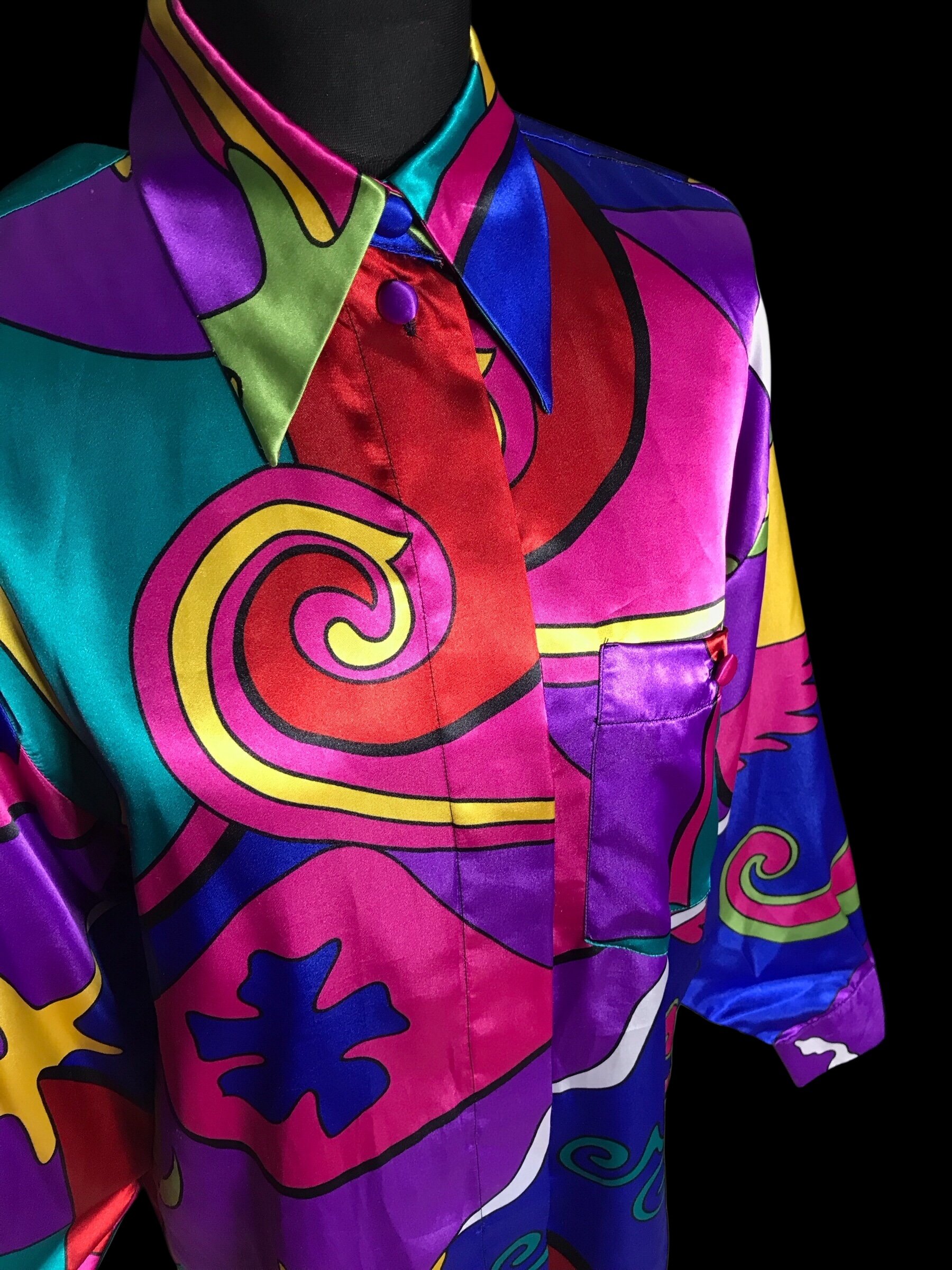 Betty Barclay Psychedelic Shirt 💖💜💚