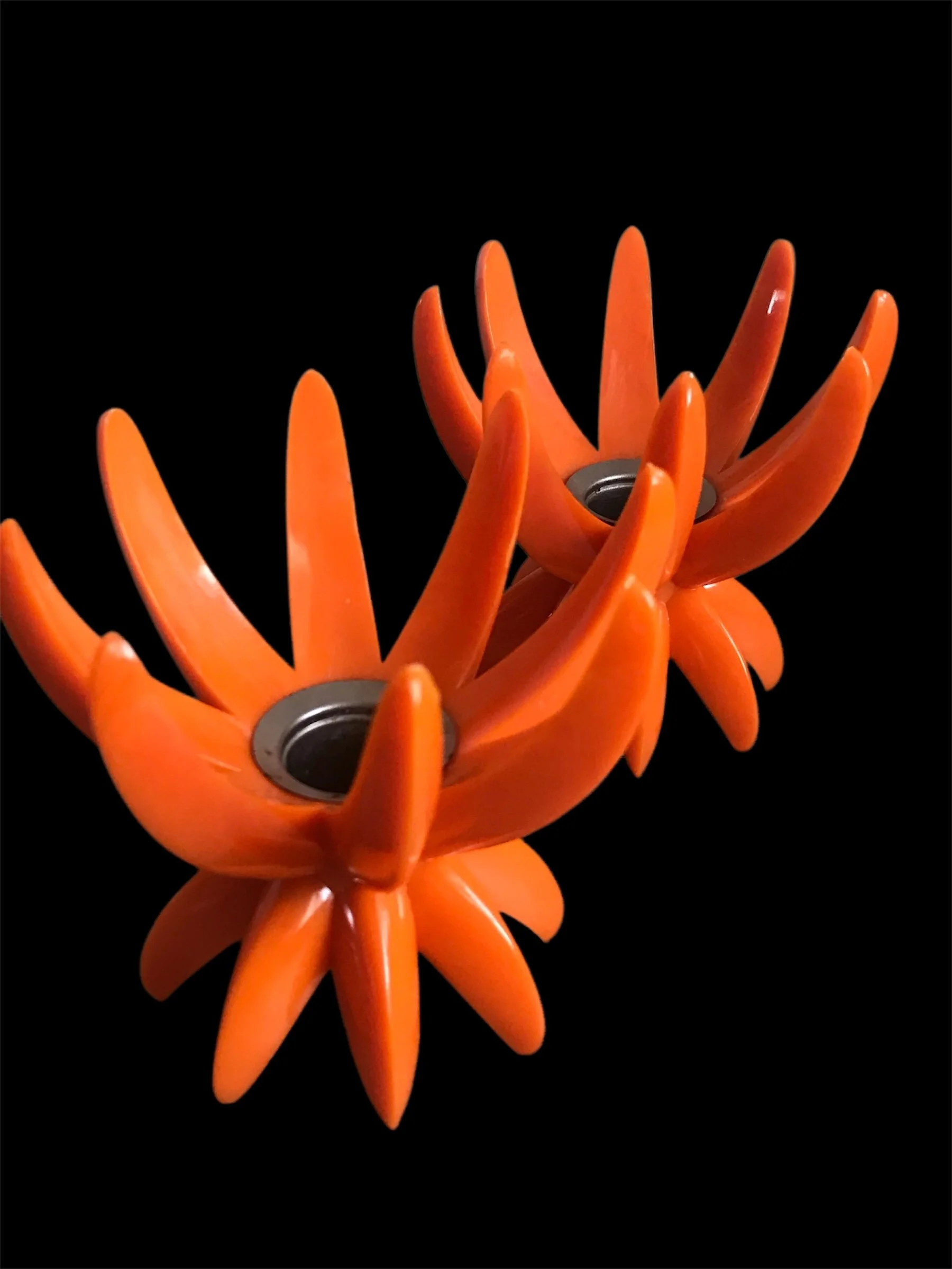 1960s Friedel Gesch Orange Lucite Sputniks