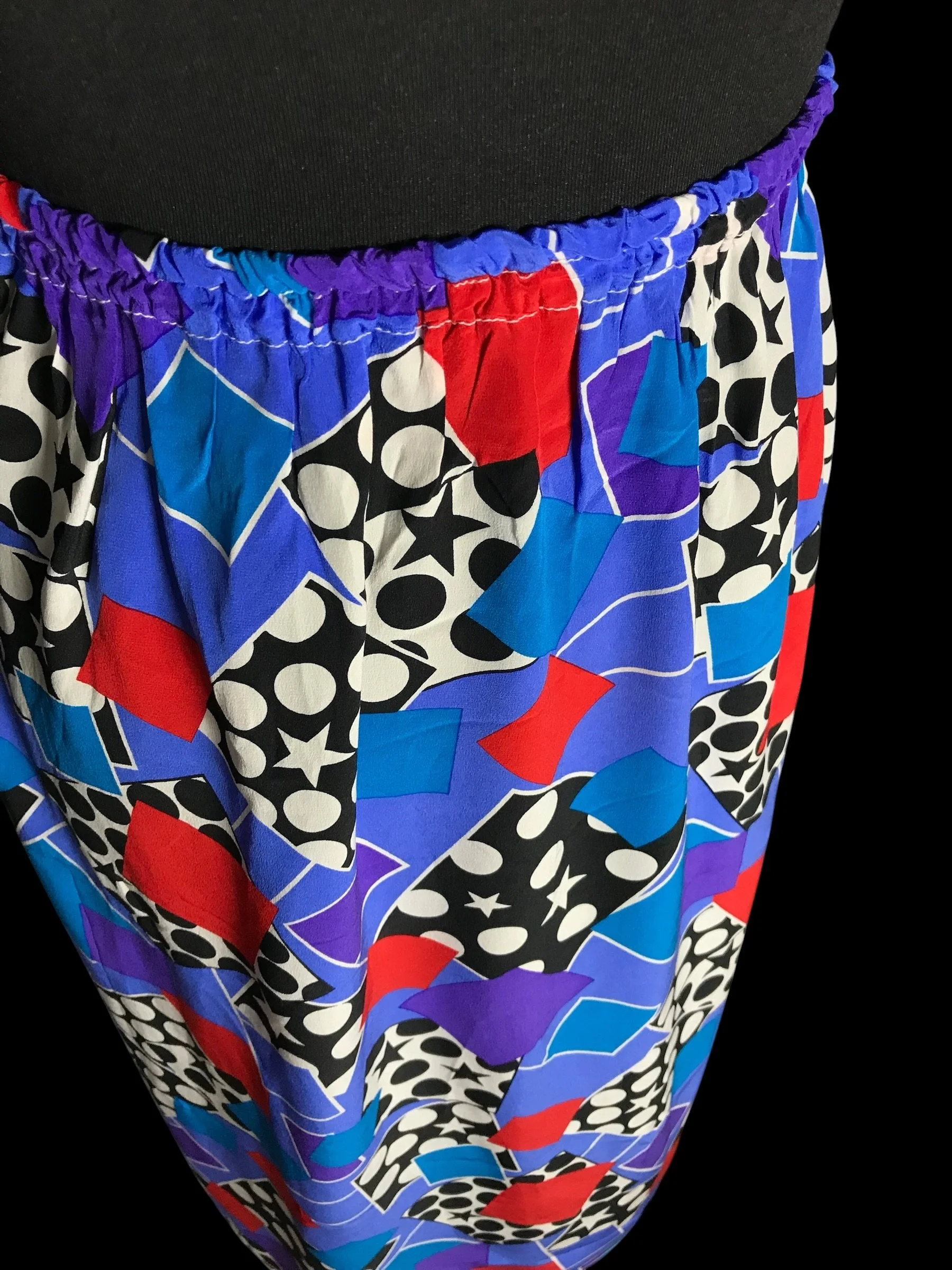 Starr Silk Che Stars, Squares and Polka Dots Skirt