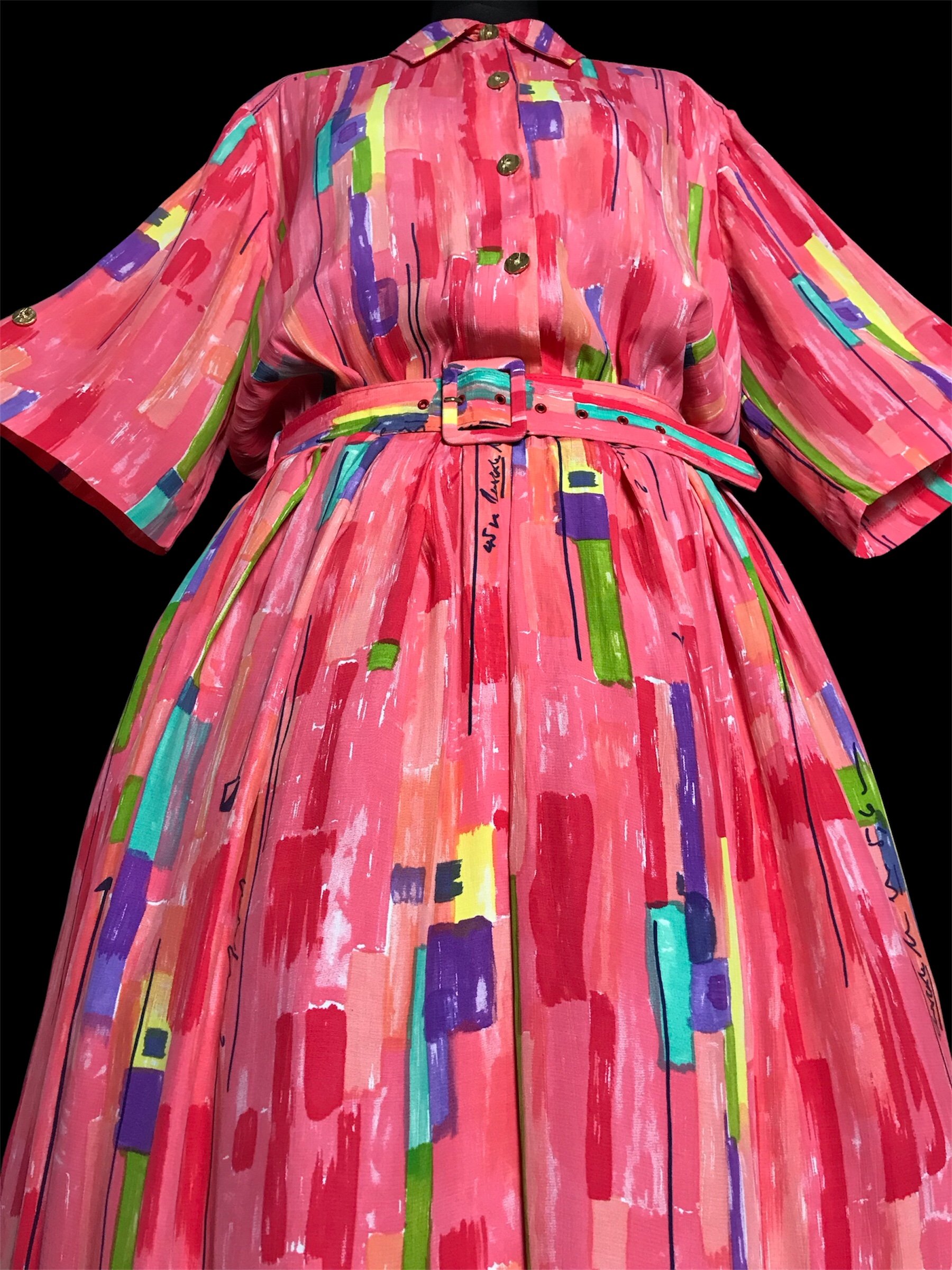 Abstract Coral Midi Dress 💖
