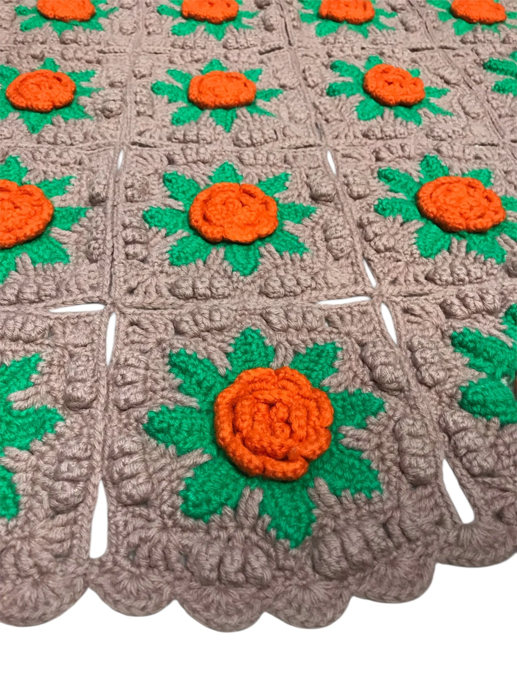 3D Orange Crochet Throw 🧡