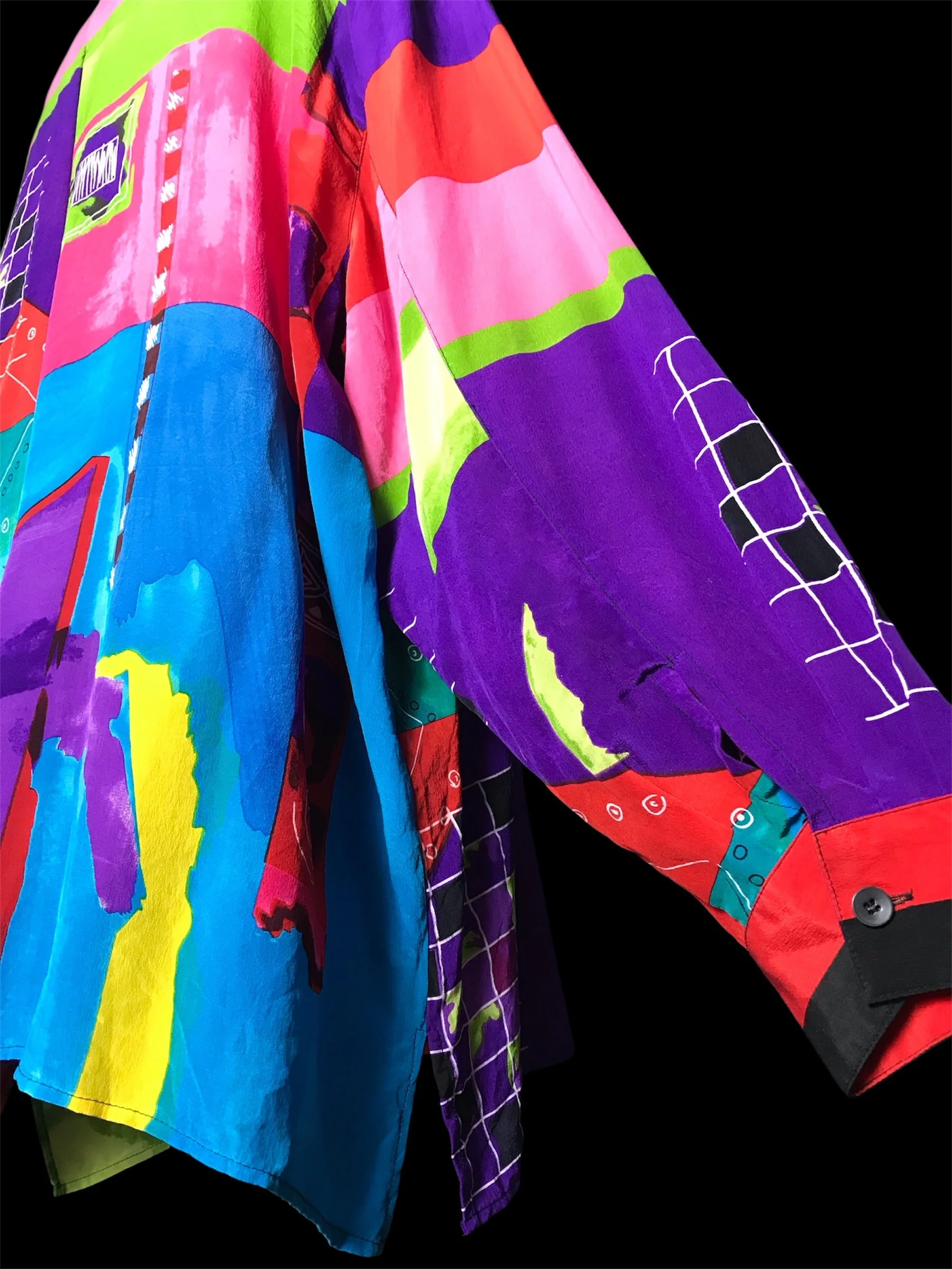 Piano Rainbow Colour Block Silk shirt 💖💚❤️💙