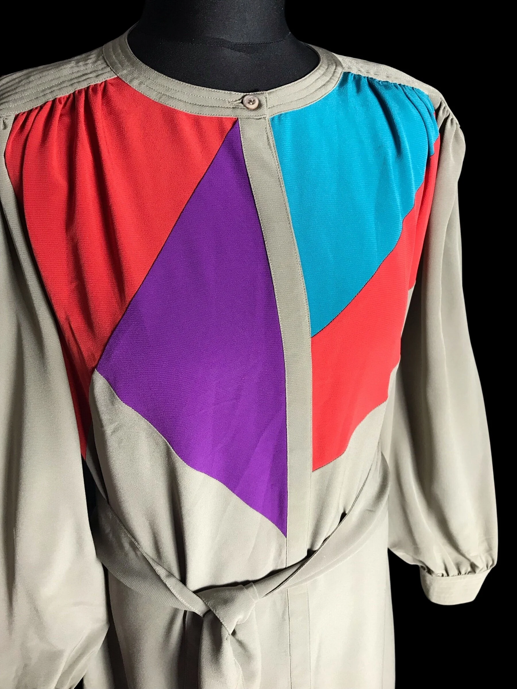 Frank Usher Tricolour duster dress with matching sash ❤️💜💙