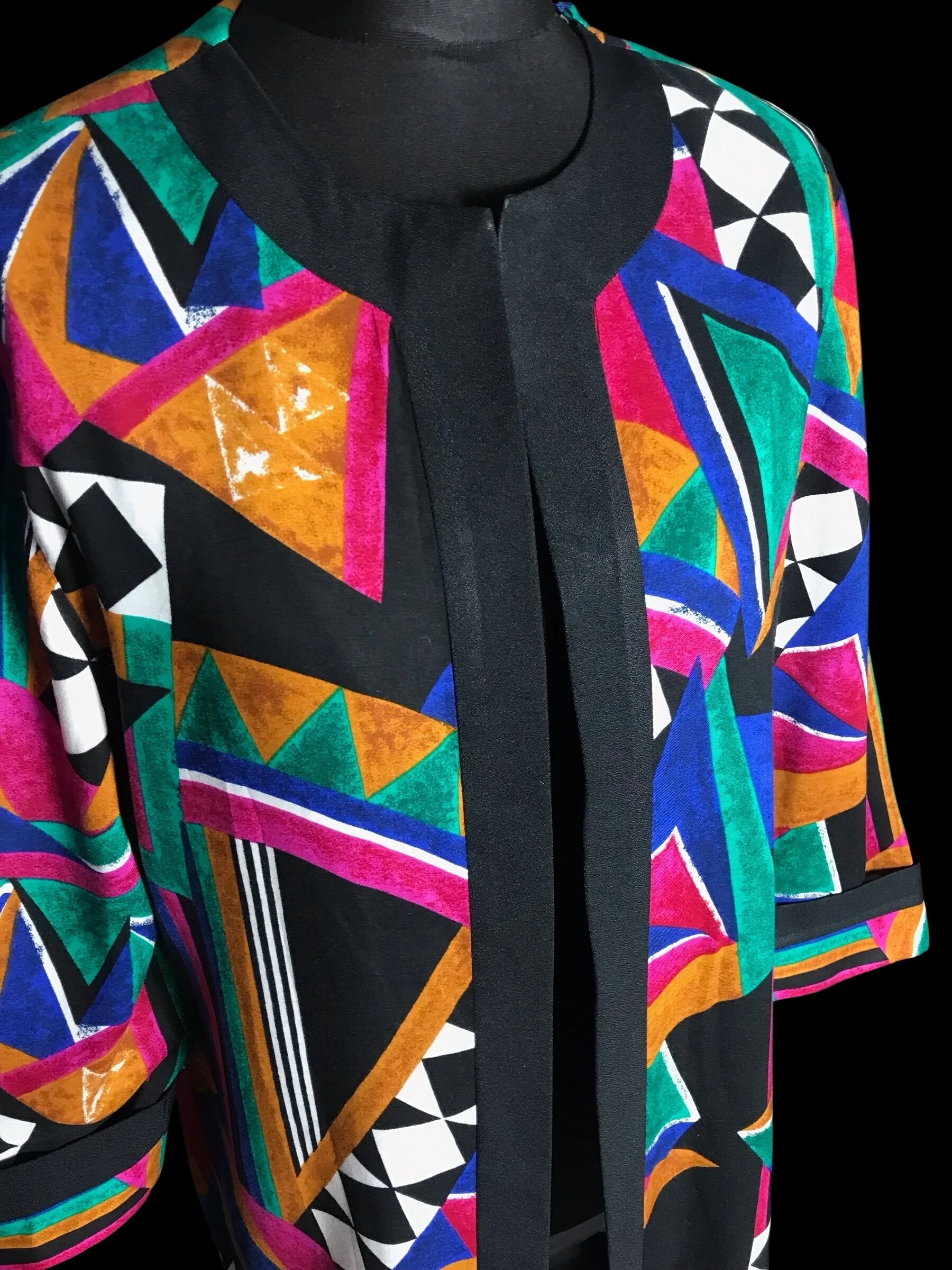 Rainbow Geometrics Duster Jacket with matching belt