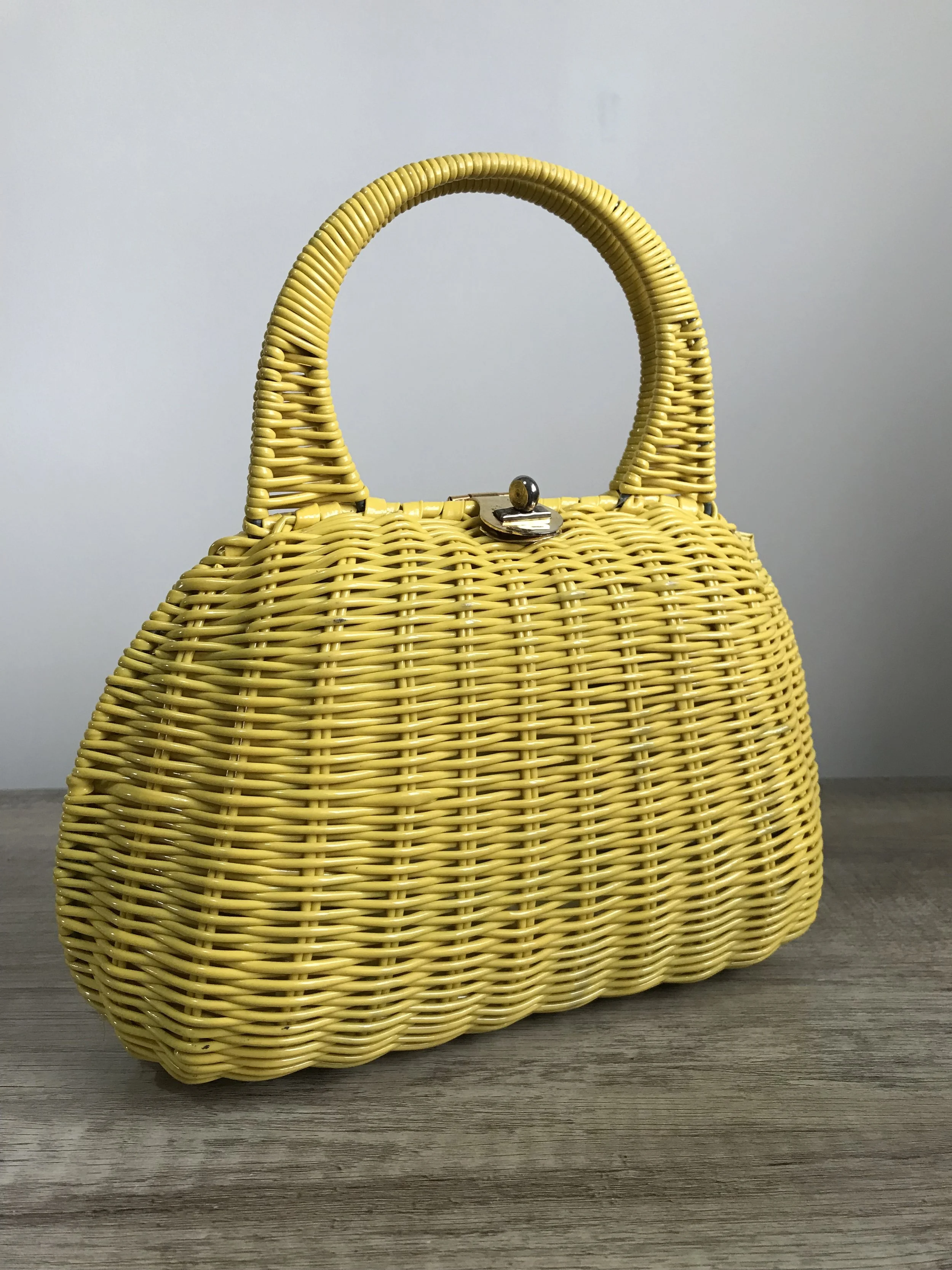 Lesco Lona Yellow Wicker handbag 💛
